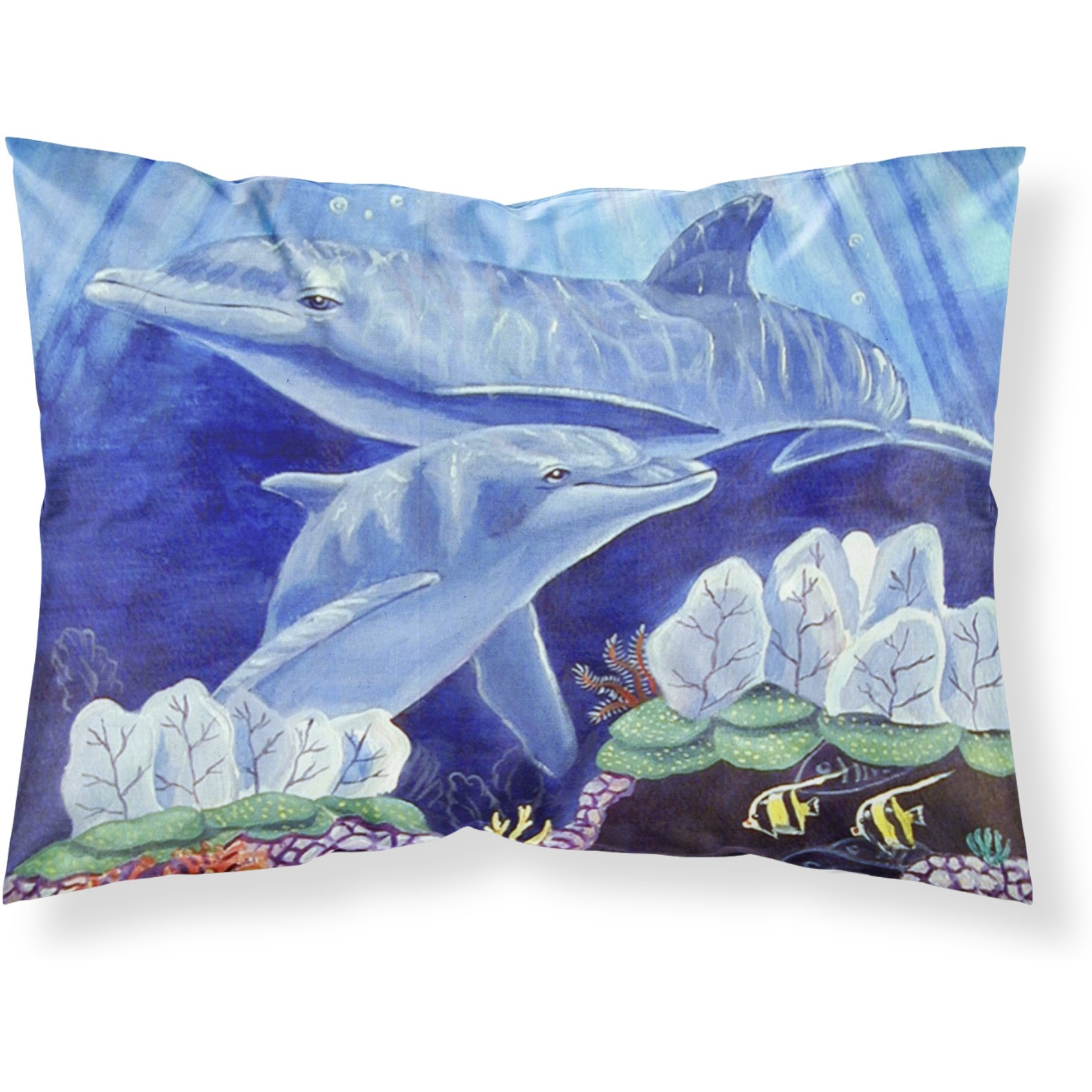 &quotCaroline's Treasures 7080PILLOWCASE Dolphin Under The Sea Moisture Wicking Fabric Standard Pillowcase, Large, Multicolor"