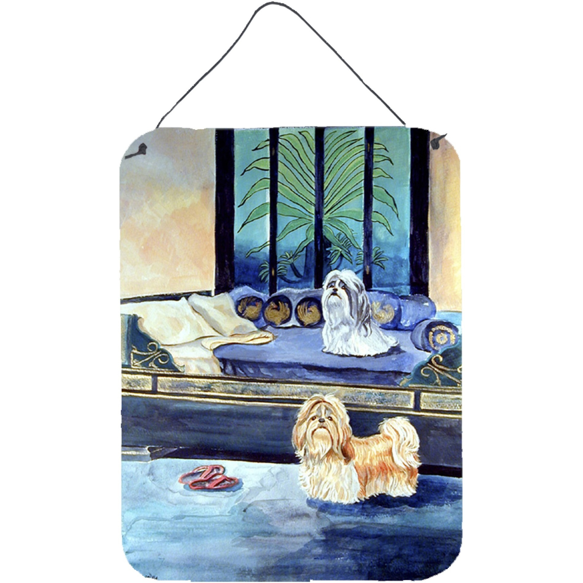 &quotCaroline's Treasures Shih Tzu Tan and Silver Aluminium Metal Wall or Door Hanging Prints, 16"" x 12"", Multicolor"