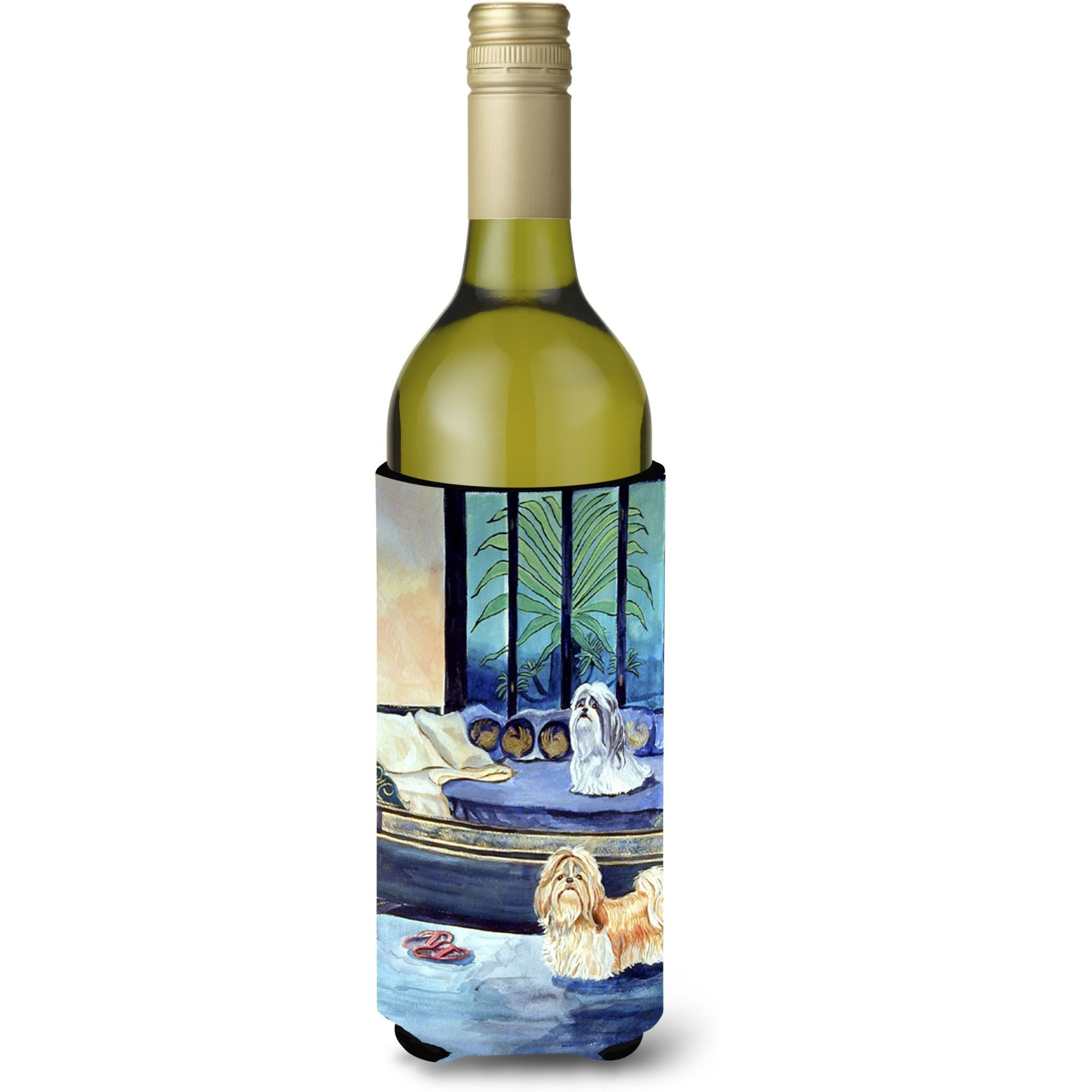 Shih Tzu Double Trouble Wine Bottle Beverage Insulator Beverage Insulator Hugger