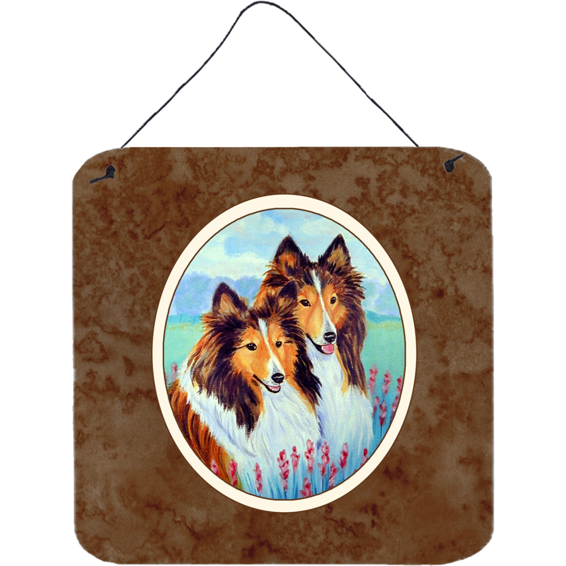 &quotCaroline's Treasures Sable Shelties Double Trouble Wall or Door Hanging Prints 7086DS66, 6HX6W, Multicolor"