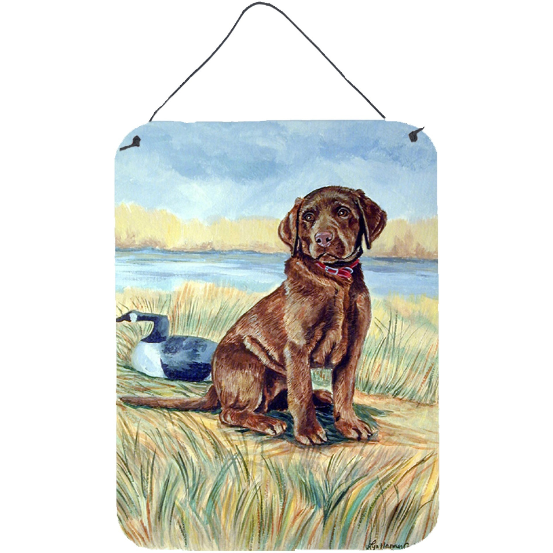 &quotCaroline's Treasures Chocolate Labrador Puppy Aluminium Metal Wall or Door Hanging Prints, 16"" x 12"", Multicolor"
