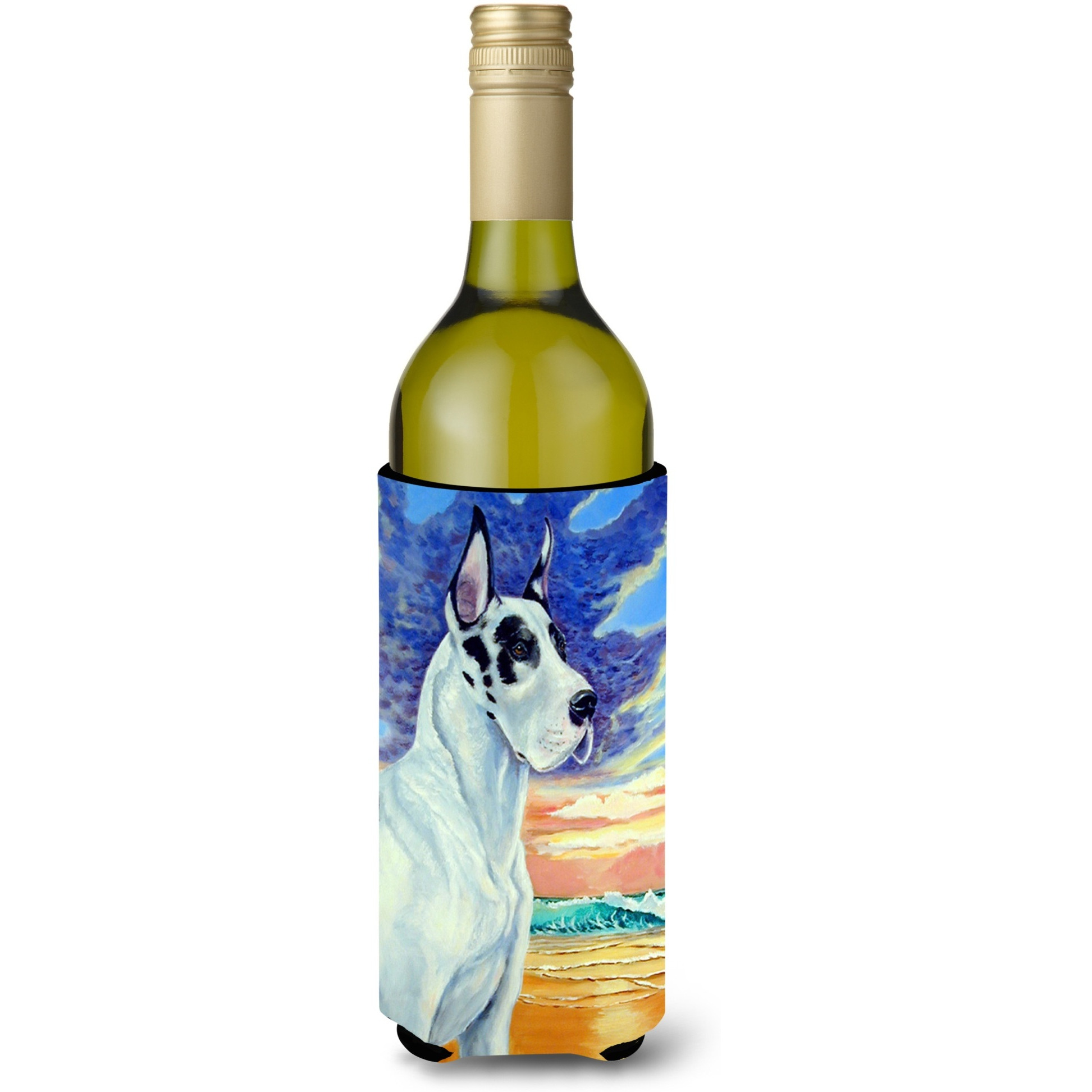 Harelquin Great Dane Wine Bottle Beverage Insulator Beverage Insulator Hugger