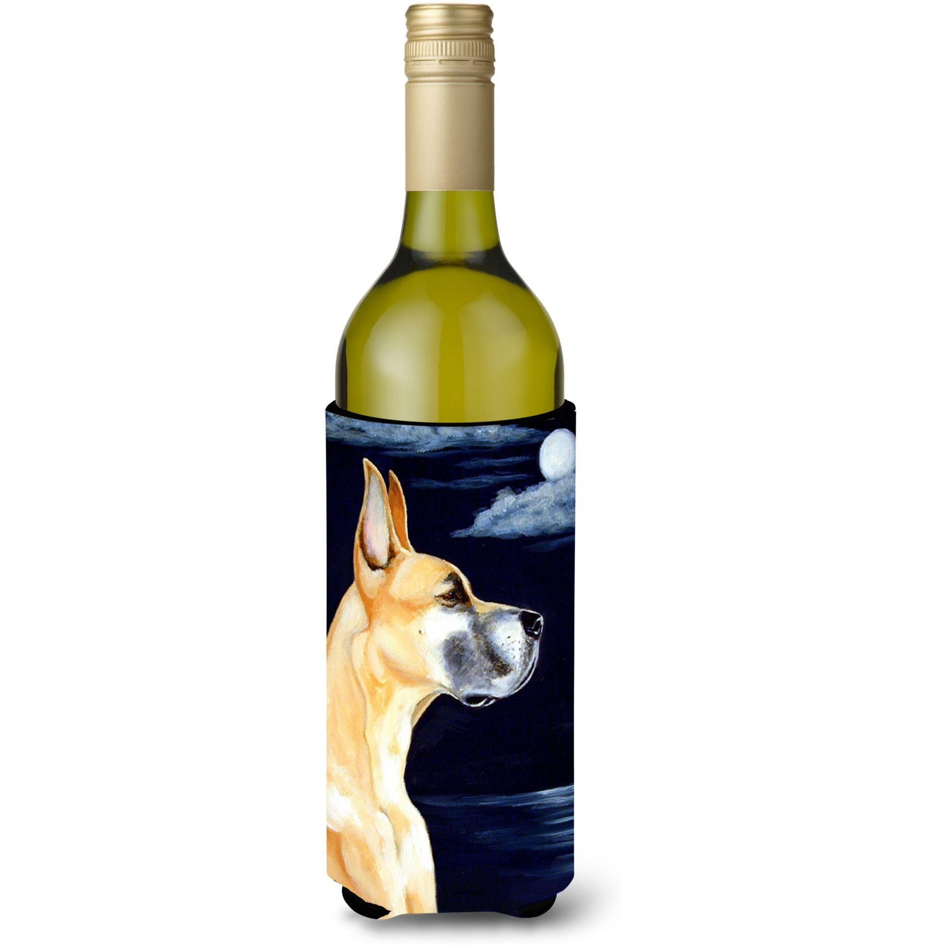 Fawn Great Dane Moonlight Stroll Wine Bottle Beverage Insulator Beverage Insulator Hugger