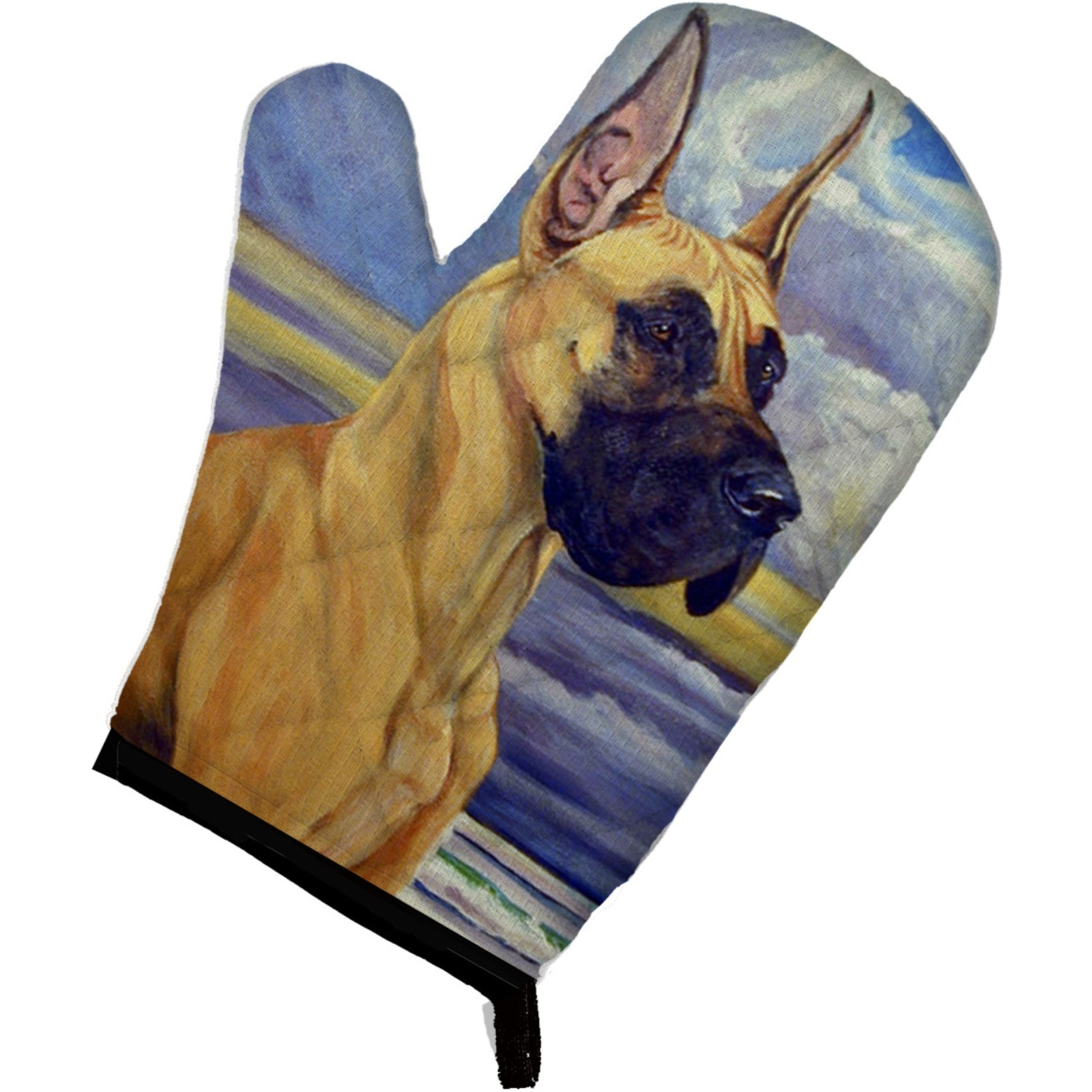 &quotCaroline's Treasures 7101OVMT Fawn Great Dane at The Beach Oven Mitt, 12"" by 8.5"", Multicolor"
