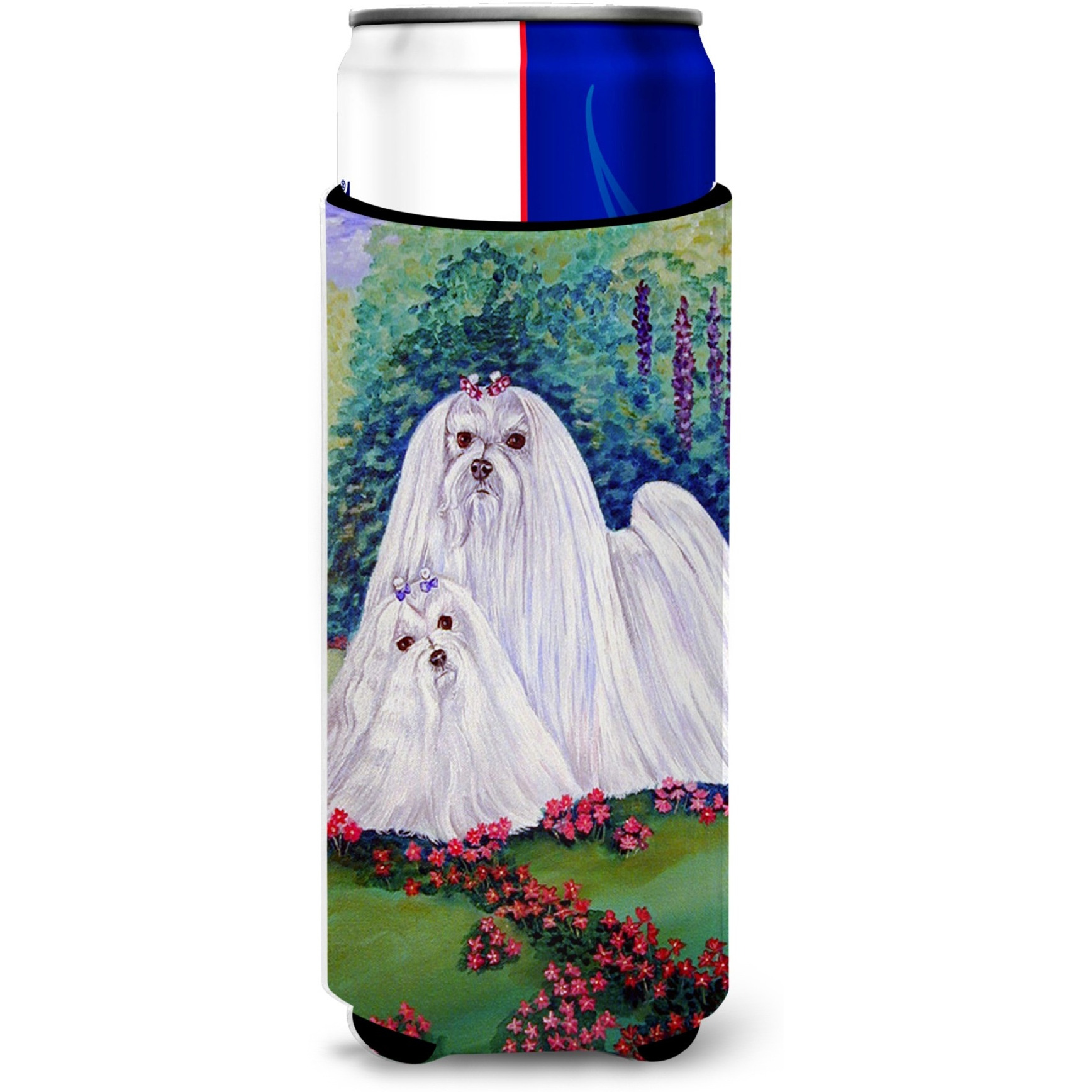 Maltese Momma and Puppy Ultra Beverage Insulators for slim cans 7104MUK
