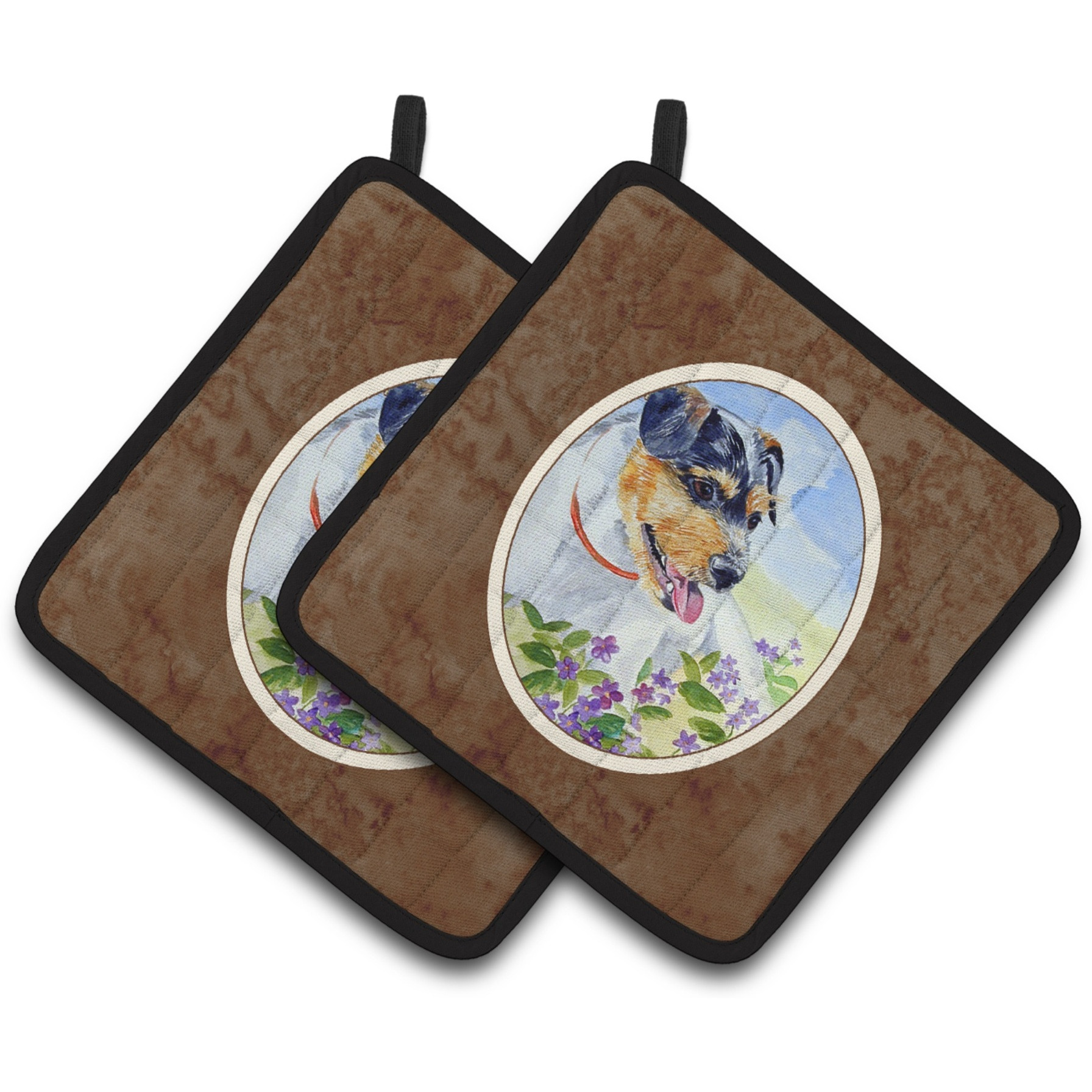 &quotCaroline's Treasures Jack Russell Terrier Pair of Pot Holders 7106PTHD, 7.5HX7.5W, Multicolor"