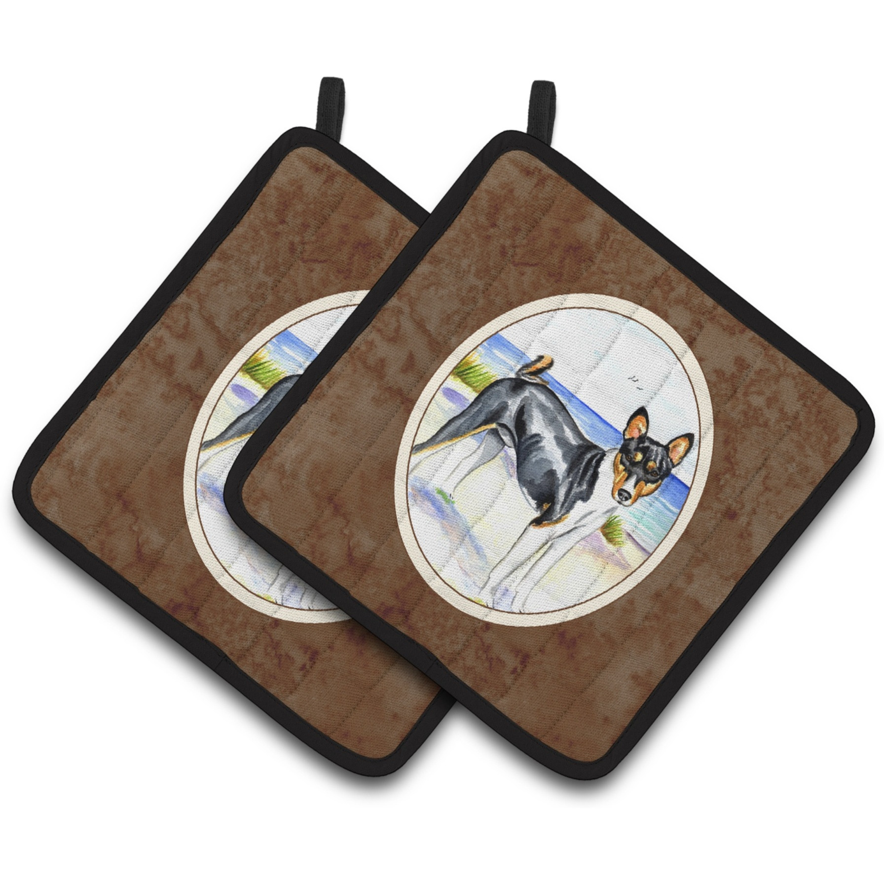 &quotCaroline's Treasures Basenji Pair of Pot Holders 7109PTHD, 7.5HX7.5W, Multicolor"