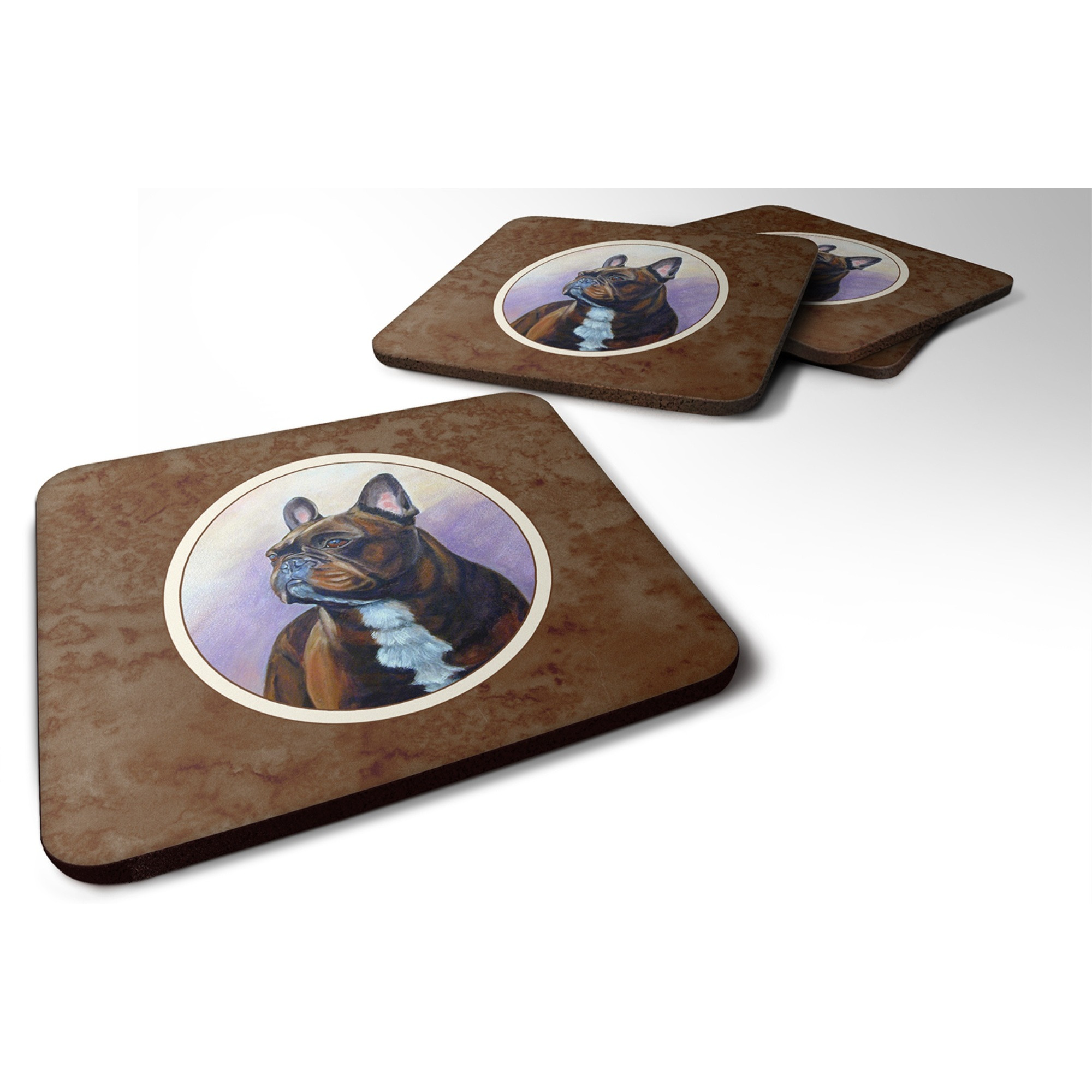 &quotCaroline's Treasures 7117FC French Bulldog Foam Coasters (Set of 4), 3.5"", Multicolor"