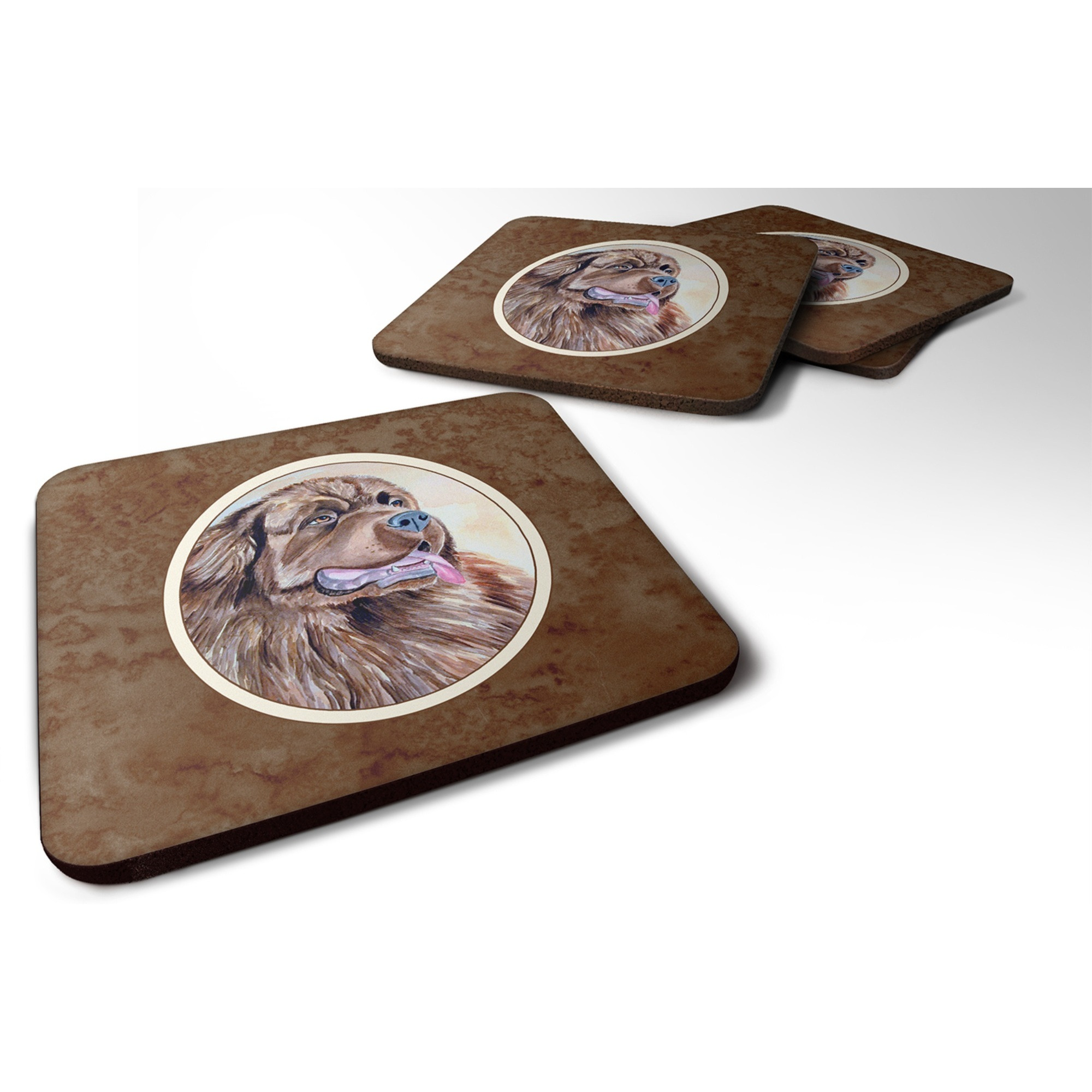&quotCaroline's Treasures 7119FC Newfoundland Foam Coasters (Set of 4), 3.5"", Multicolor"