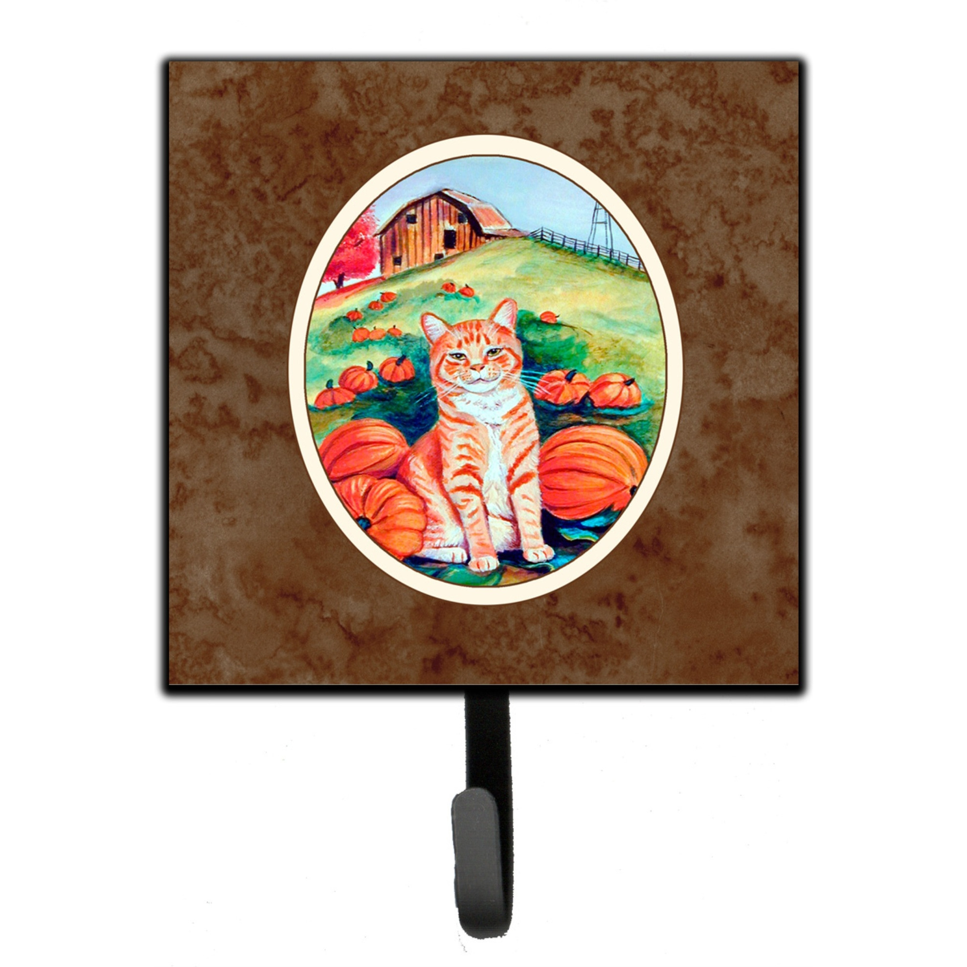 &quotCaroline's Treasures Tabby Cat in Pumpins Leash or Key Holder 7123SH4, Small, Multicolor"