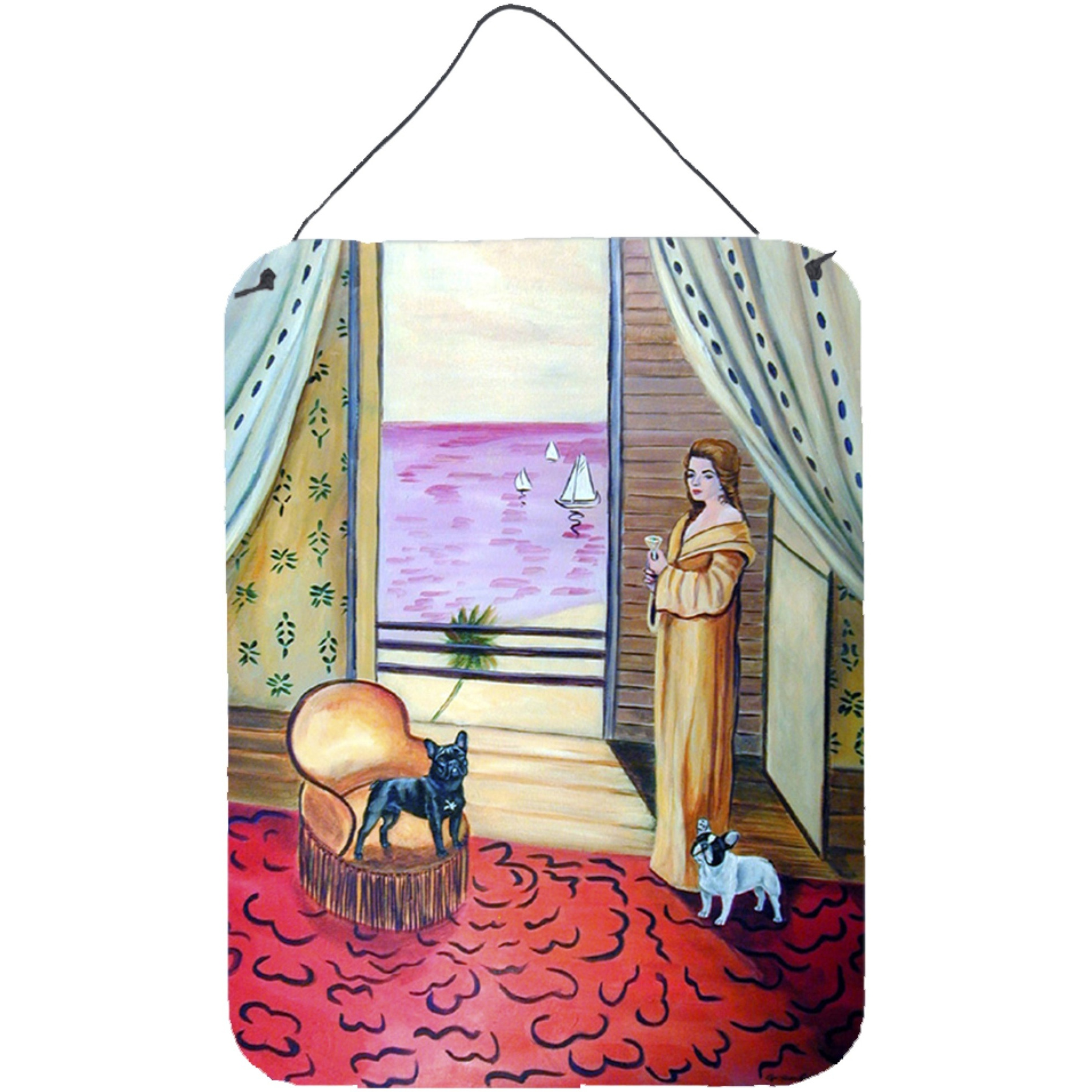 &quotCaroline's Treasures 7128DS1216 French Bulldog Aluminium Metal Wall or Door Hanging Prints, 16"" x 12"", Multicolor"