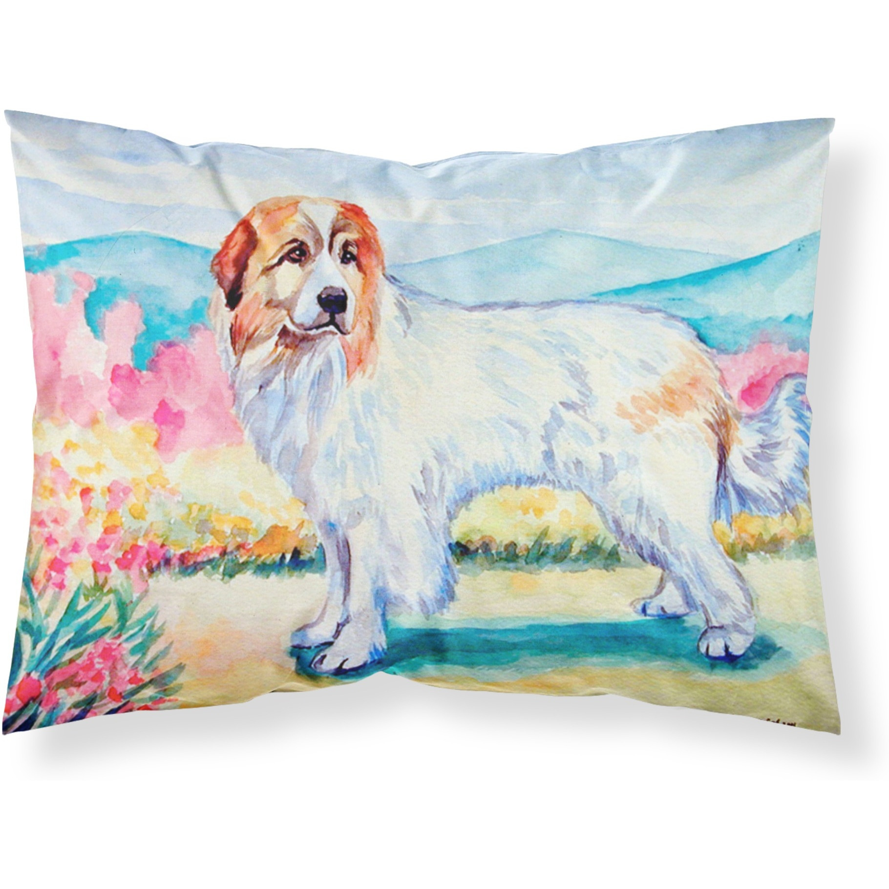 &quotCaroline's Treasures 7130PILLOWCASE Great Pyrenees Moisture Wicking Fabric Standard Pillowcase, Large, Multicolor"