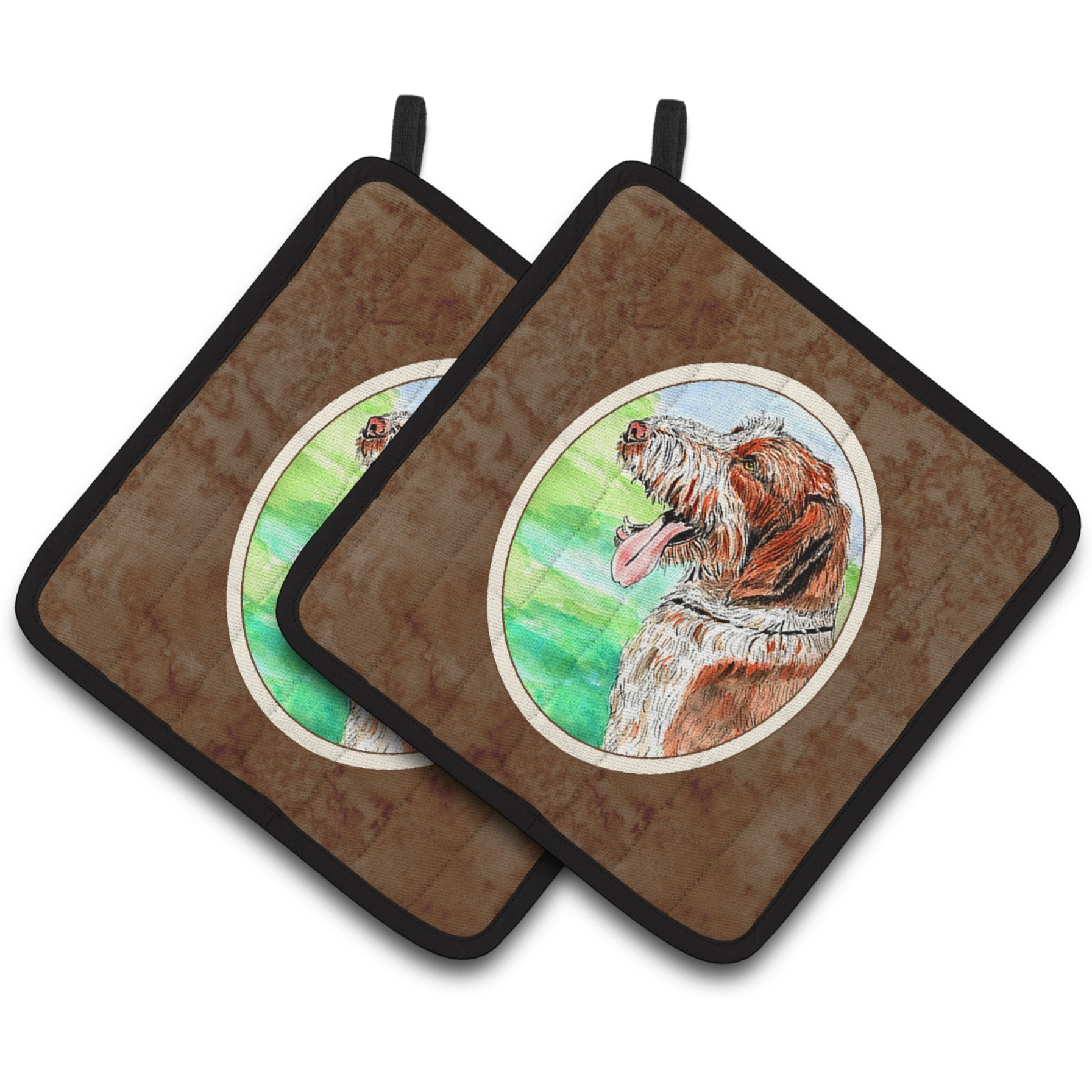 &quotCaroline's Treasures Italiano Spinone Pair of Pot Holders 7134PTHD, 7.5HX7.5W, Multicolor"