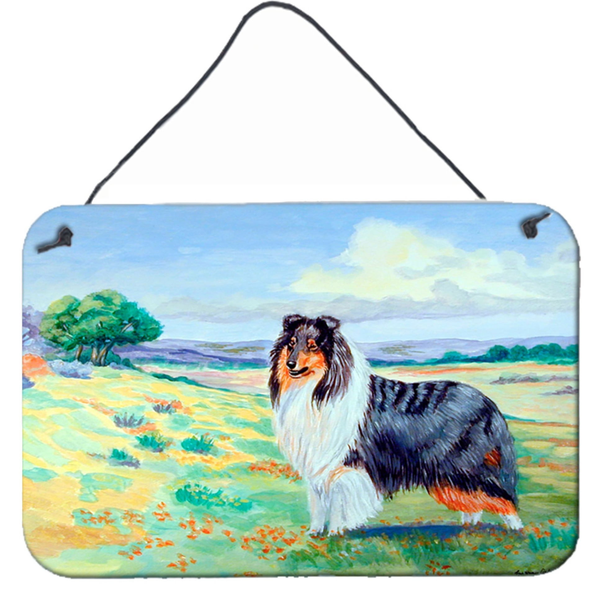 &quotCaroline's Treasures Collie Aluminum Metal Wall or Door Hanging Prints, 8 x 12"""