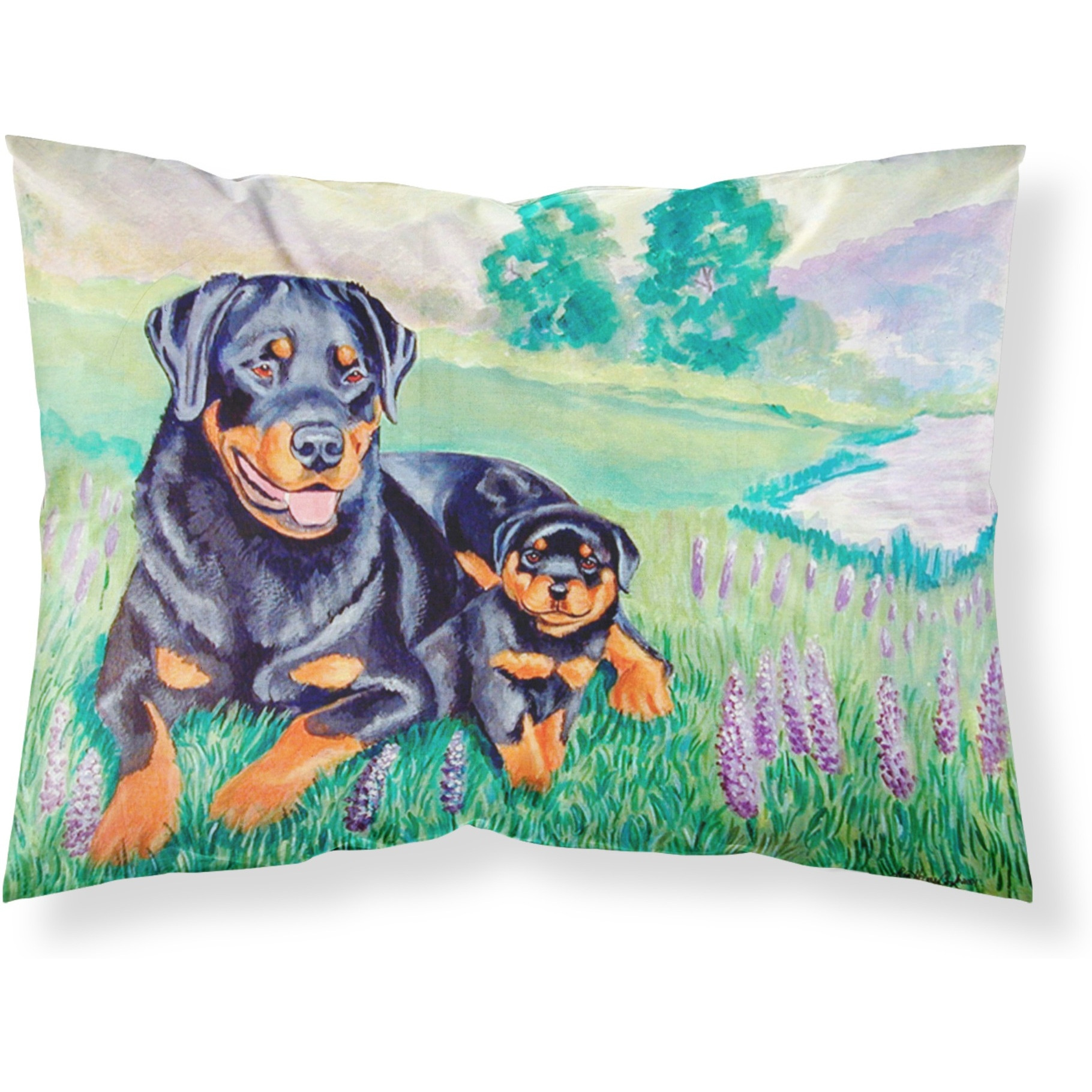 &quotCaroline's Treasures 7141PILLOWCASE Rottweiler Moisture Wicking Fabric Standard Pillowcase, Large, Multicolor"