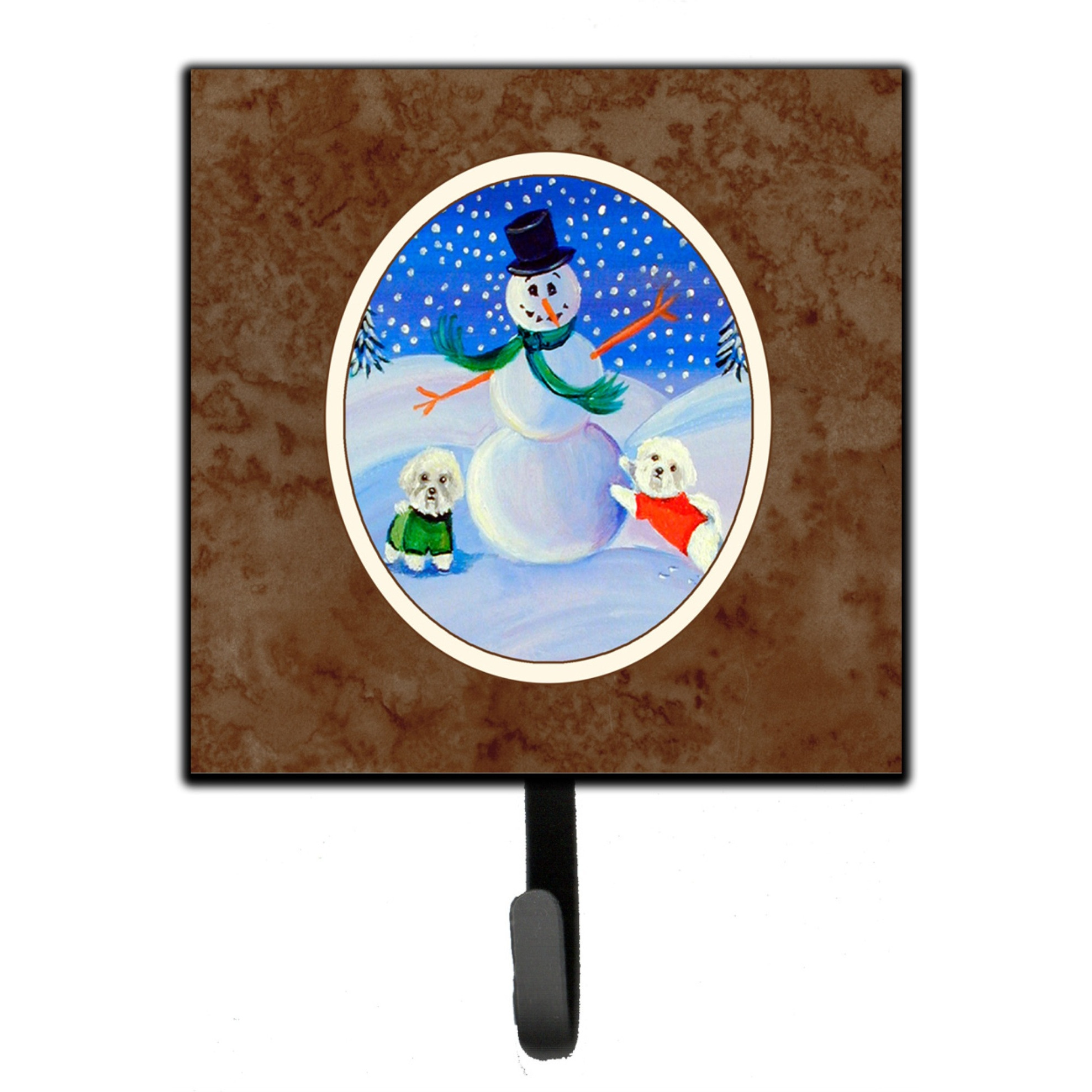 &quotCaroline's Treasures Snowman Bichon Frise Leash or Key Holder 7145SH4, Small, Multicolor"