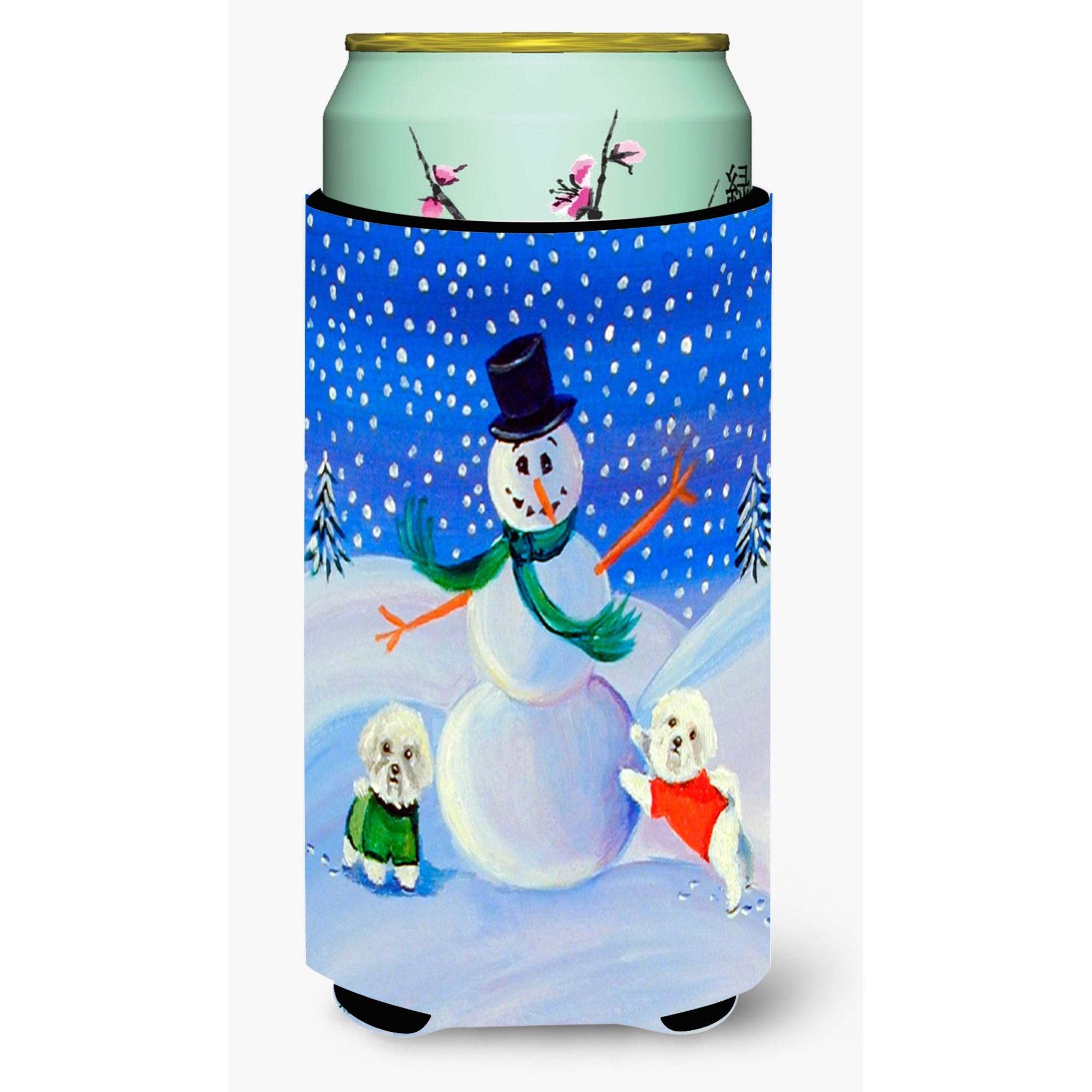 Snowman Bichon Frise  Tall Boy Beverage Insulator Beverage Insulator Hugger