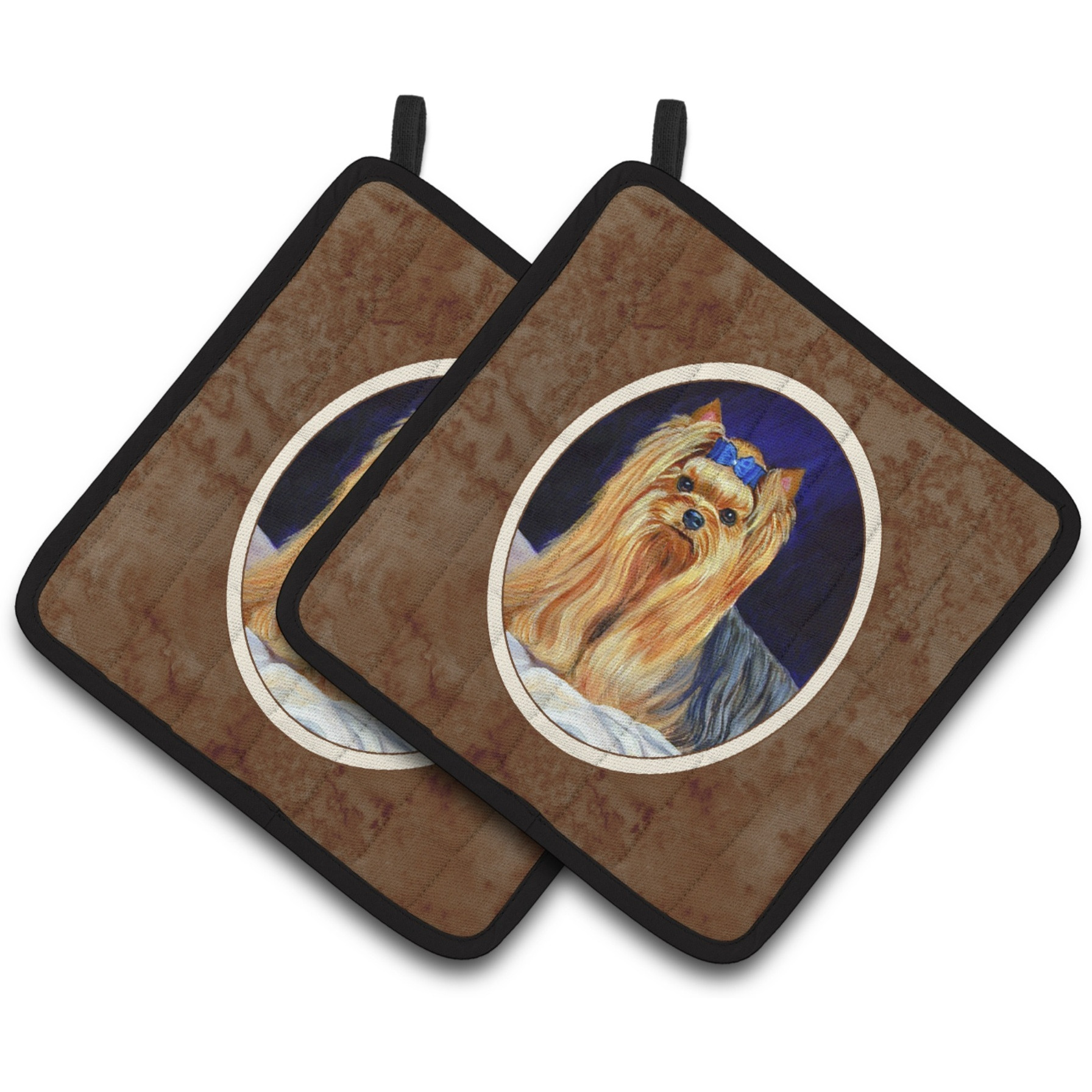 &quotCaroline's Treasures Yorkie Pair of Pot Holders 7157PTHD, 7.5HX7.5W, Multicolor"