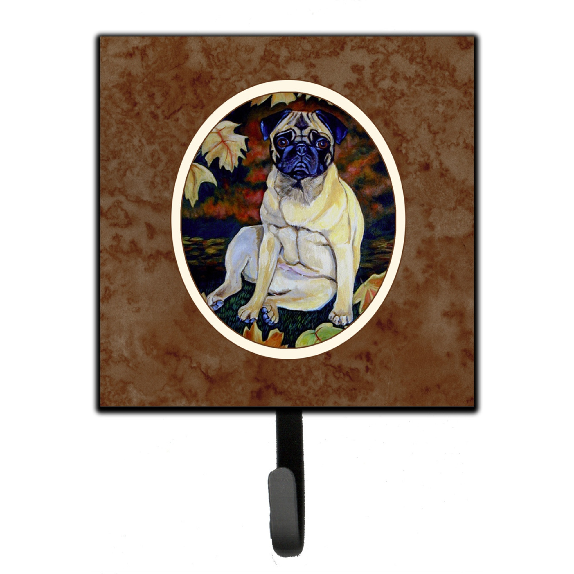 &quotCaroline's Treasures Fawn Pug in Fall Leaves Leash or Key Holder 7160SH4, Small, Multicolor"