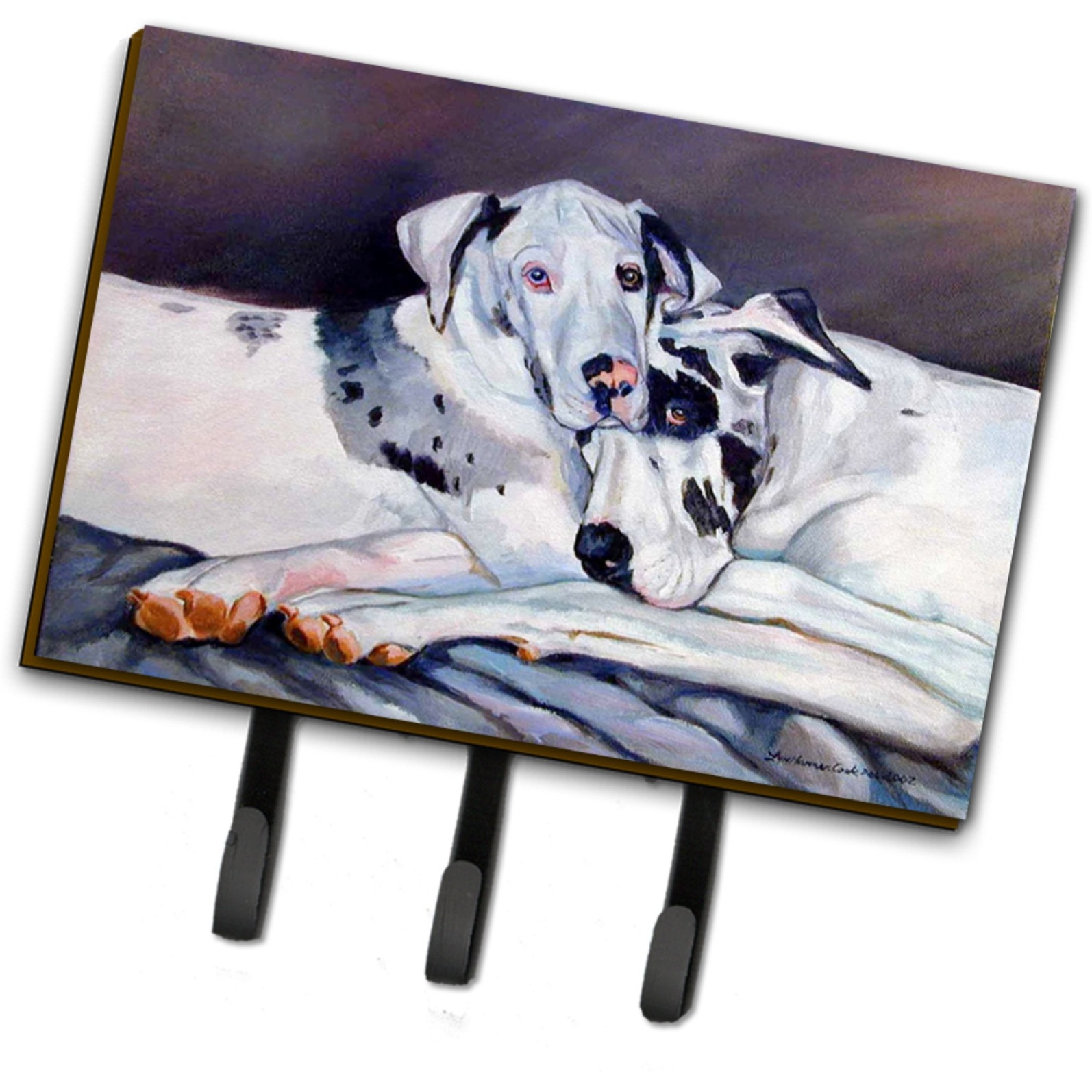 &quotCaroline's Treasures 7163TH68 Harlequin Natural Great Danes Leash Holder or Key Hook, Large, Multicolor"