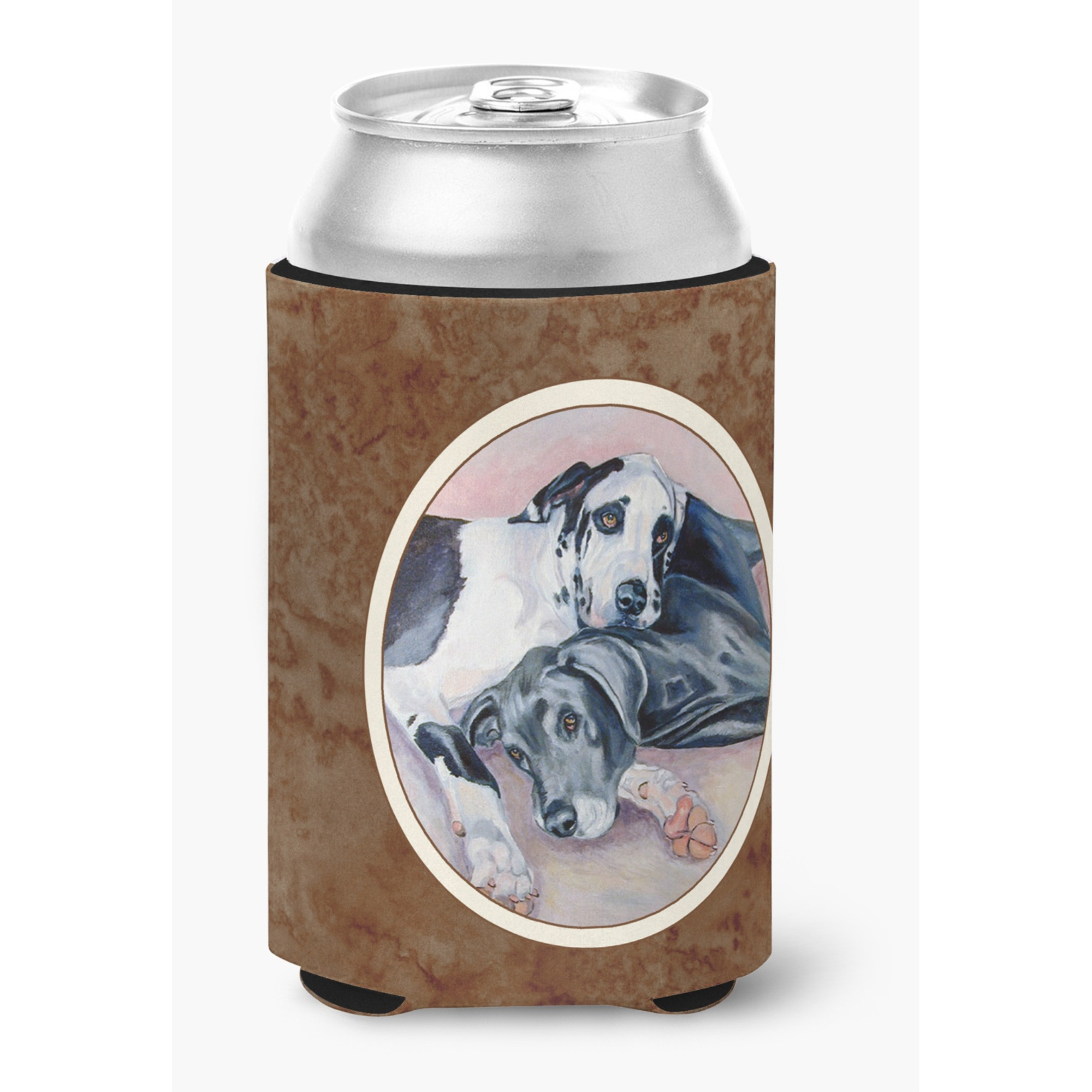 &quotCaroline's Treasures 7164CC Black And Harlequin Great Dane Can Or Bottle Hugger, Multicolor"