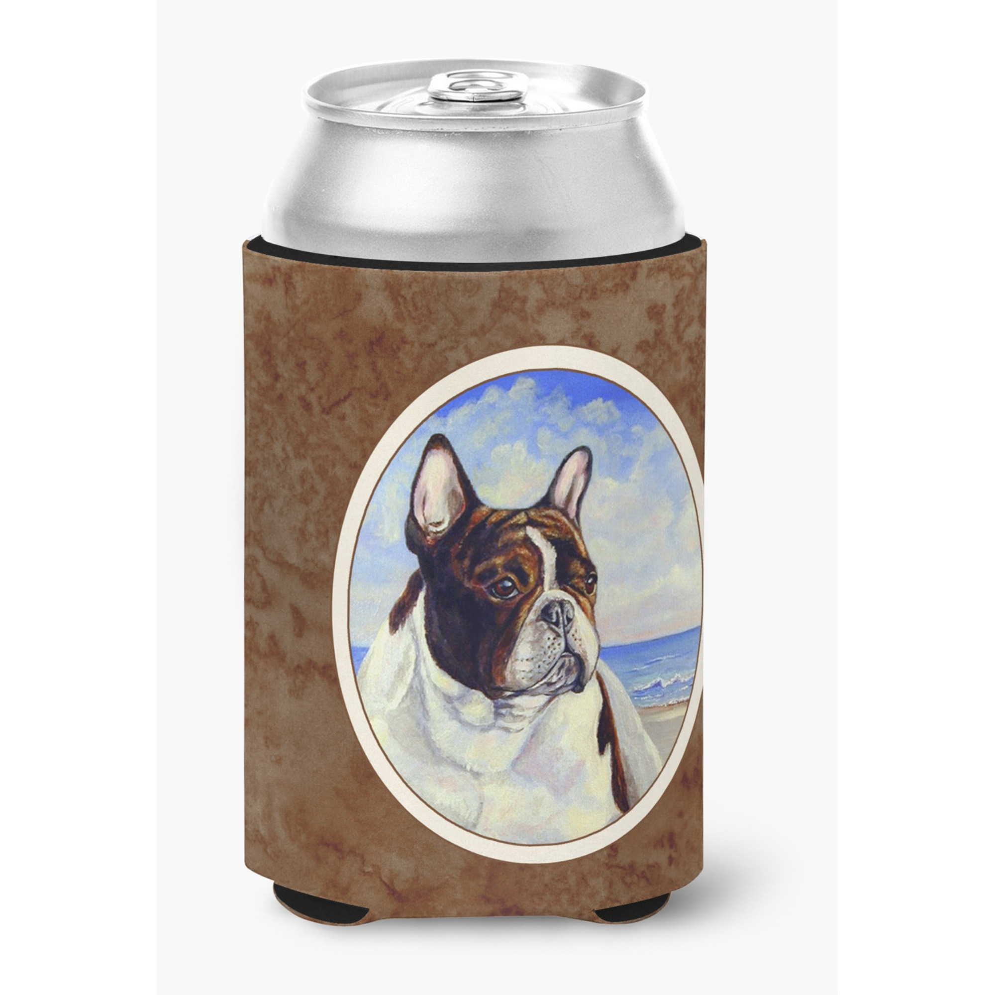 &quotCaroline's Treasures 7171CC French Bulldog At The Beach Can Or Bottle Hugger, Multicolor"
