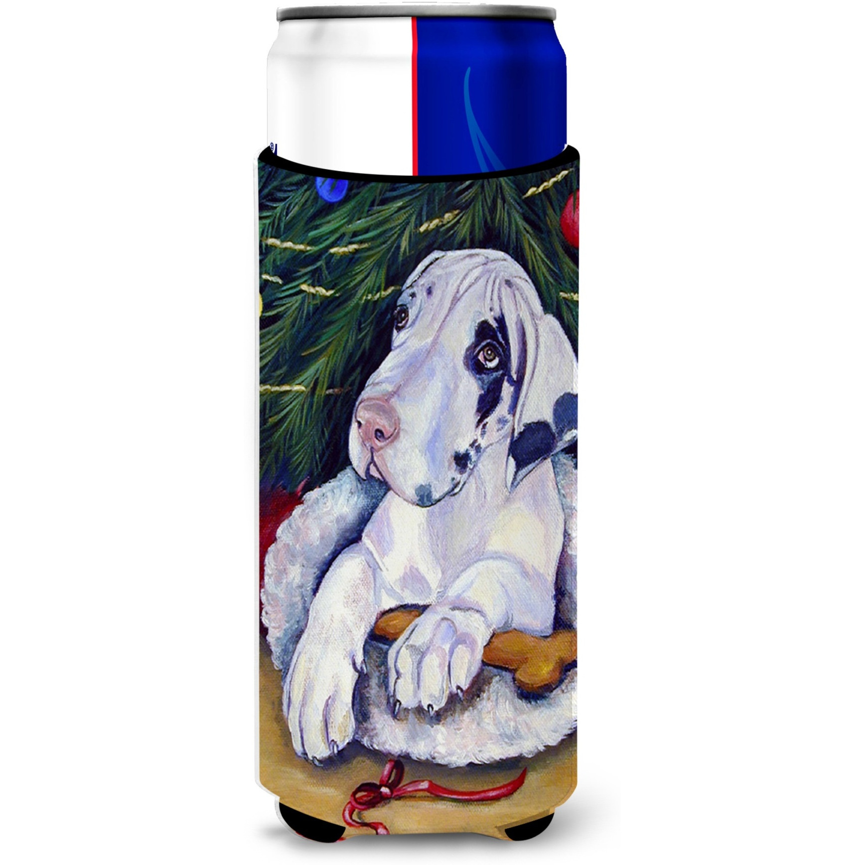 Christmas Tree with Harlequin Great Dane Ultra Beverage Insulators for slim cans 7172MUK