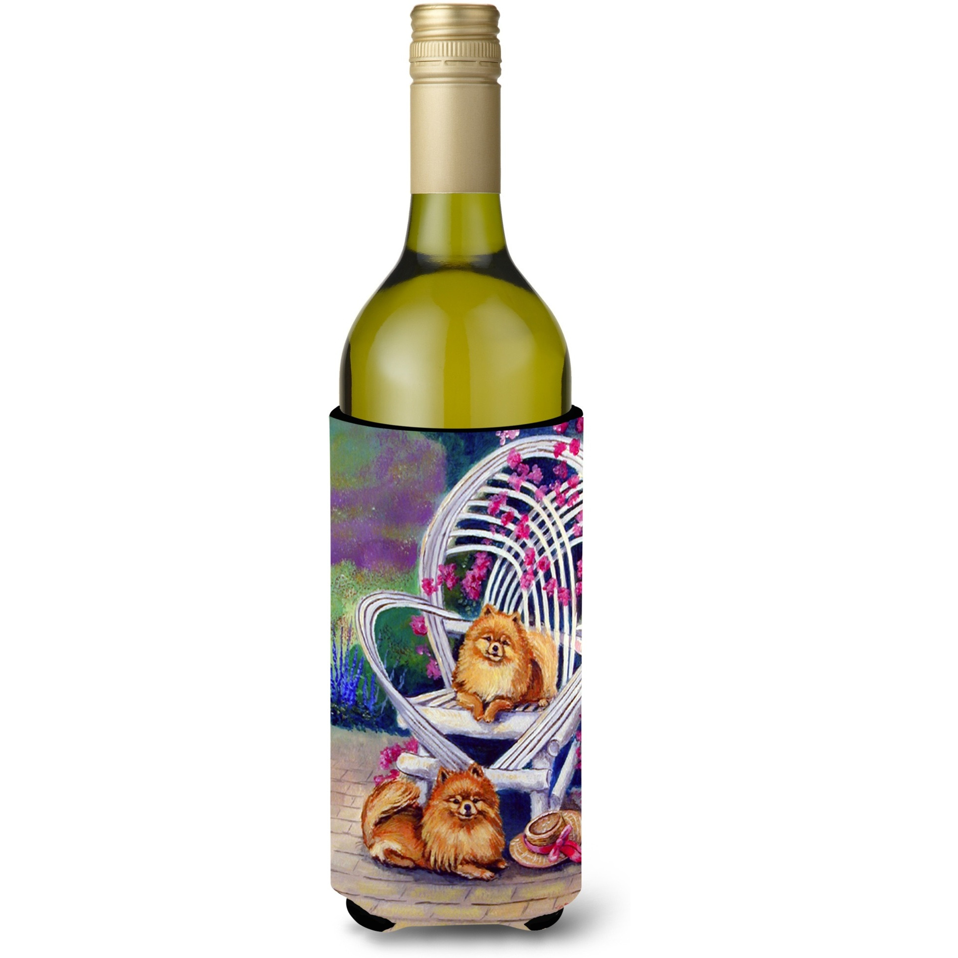 Red Pomeranians Wine Bottle Beverage Insulator Beverage Insulator Hugger