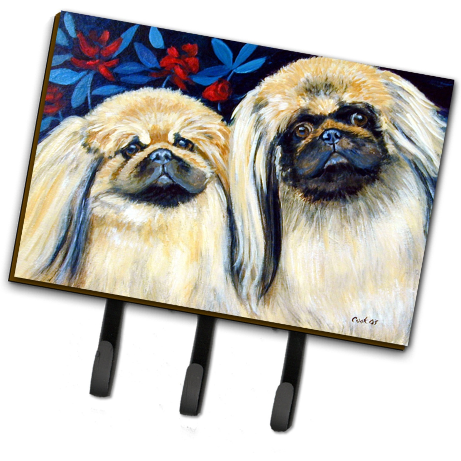 &quotCaroline's Treasures 7193TH68 What A Pair of Pekingese Leash Holder or Key Hook, Large, Multicolor"
