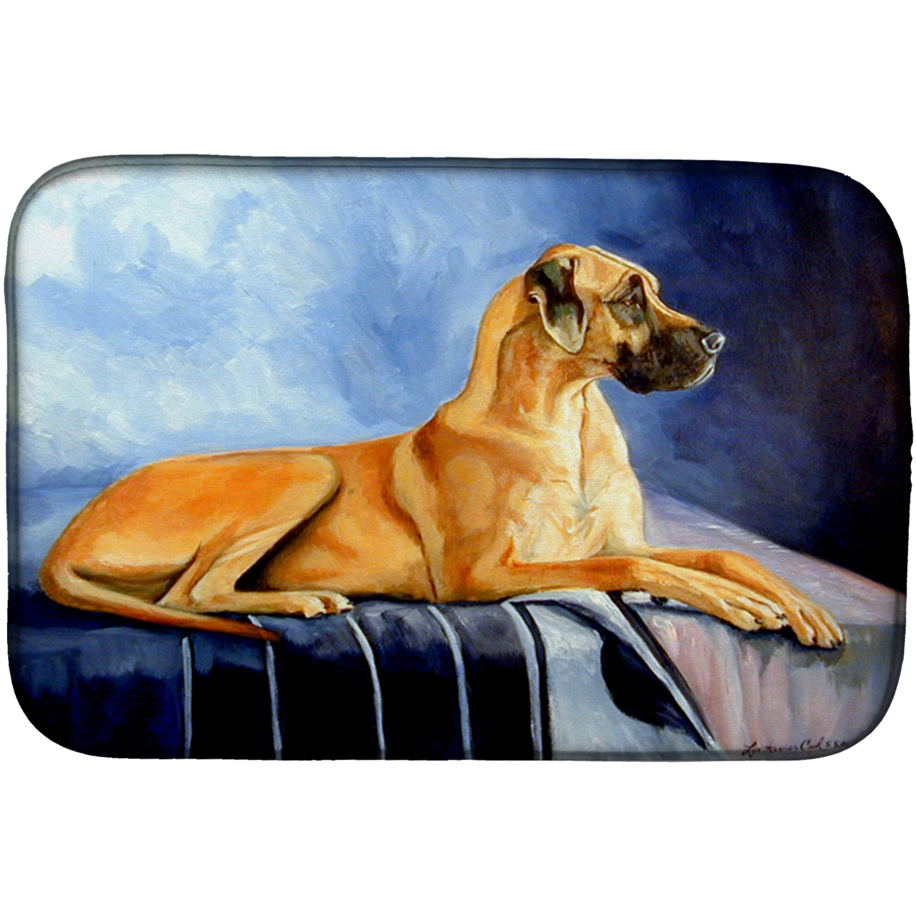 &quotCaroline's Treasures Natural Fawn Dane Dish Drying Mat, 14"" x 21"", Multicolor"