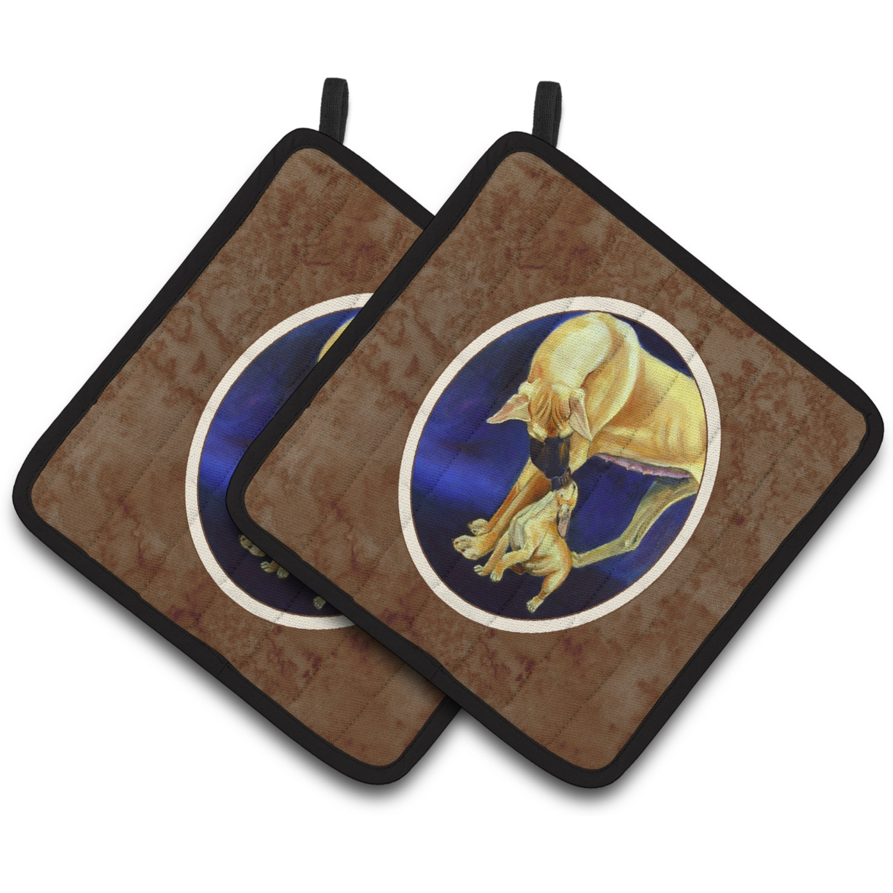 &quotCaroline's Treasures Great Dane & Puppy Pair of Pot Holders 7208PTHD, 7.5HX7.5W, Multicolor"