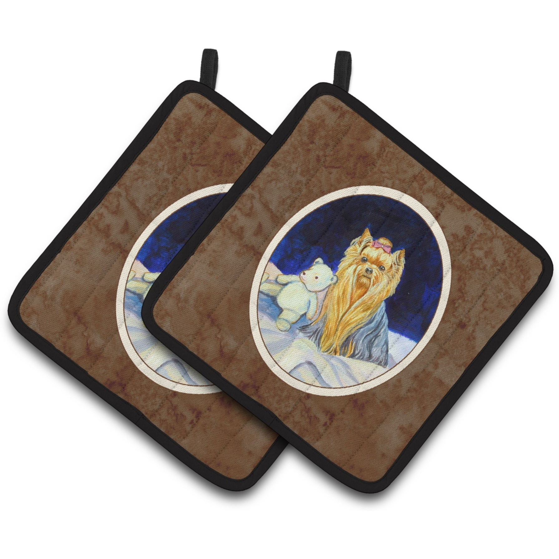 &quotCaroline's Treasures Yorkie Pair of Pot Holders 7221PTHD, 7.5HX7.5W, Multicolor"