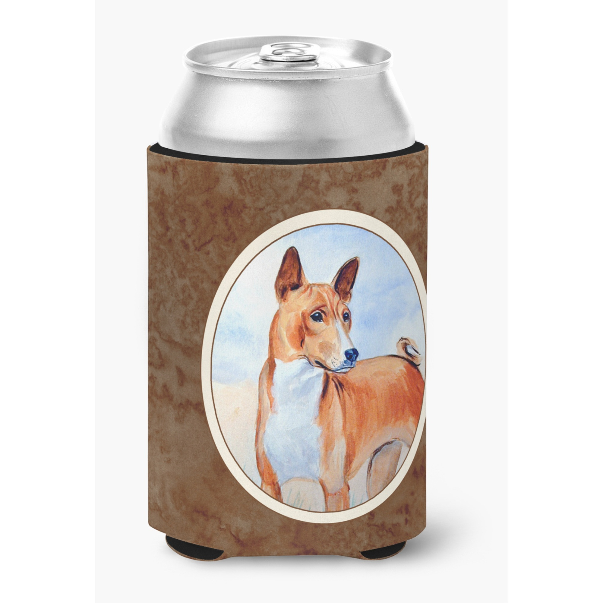 &quotCaroline's Treasures 7223CC Red And White Basenji Can Or Bottle Hugger, Multicolor"
