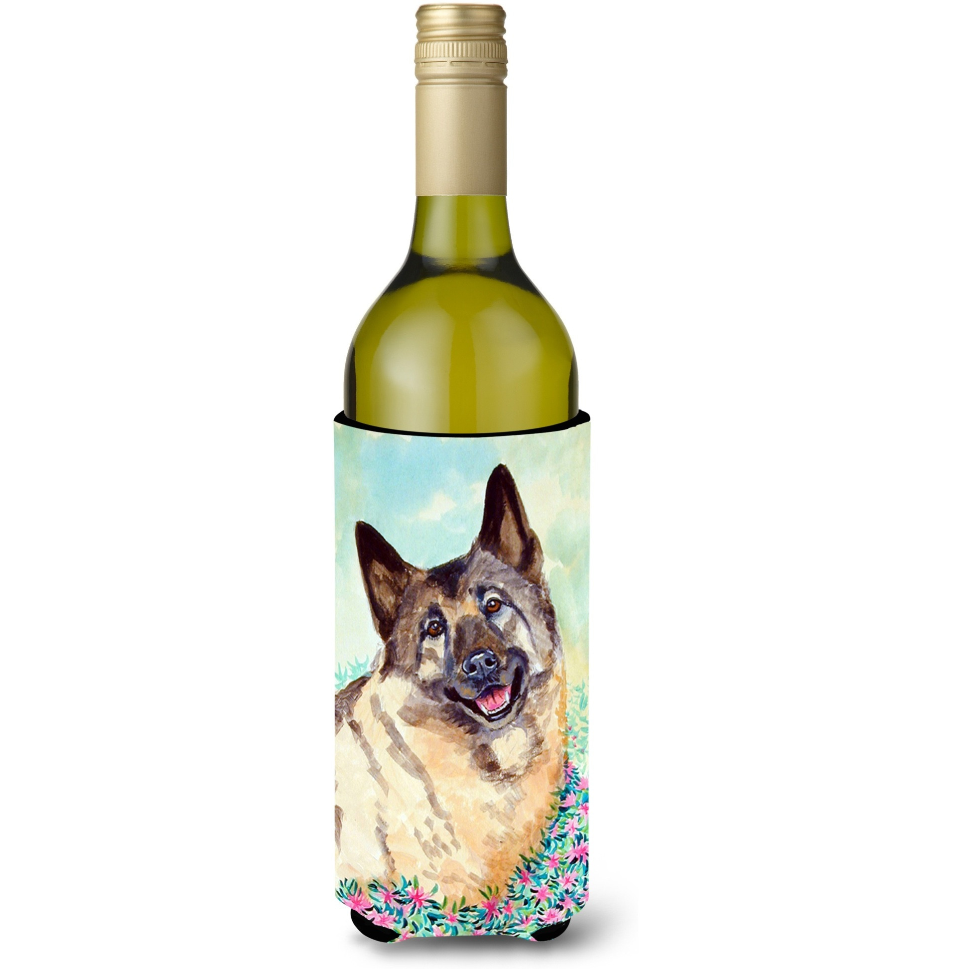 Norwegian Elkhound Wine Bottle Beverage Insulator Beverage Insulator Hugger