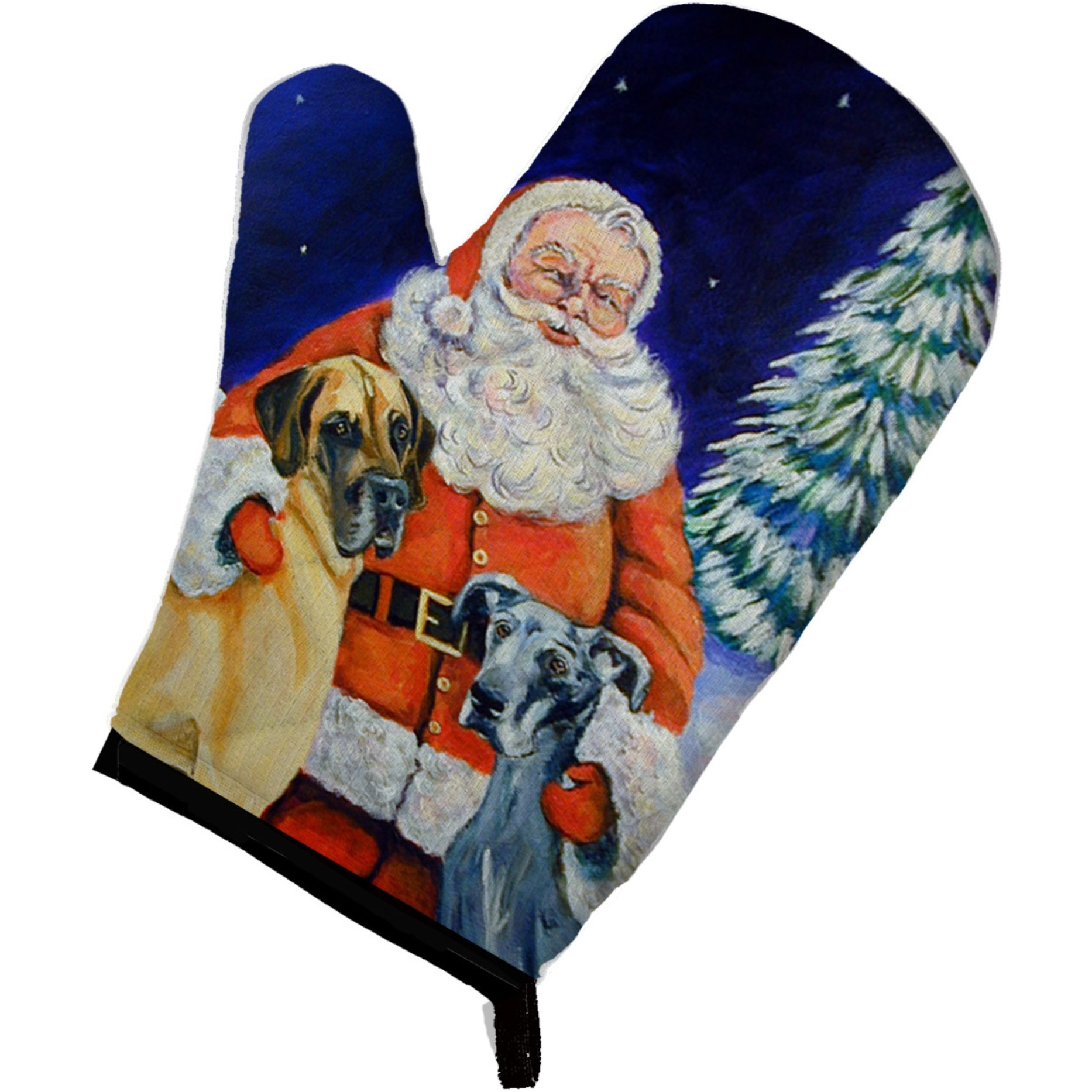 &quotCaroline's Treasures 7232OVMT Santa Claus with Great Dane Oven Mitt, 12"" by 8.5"", Multicolor"