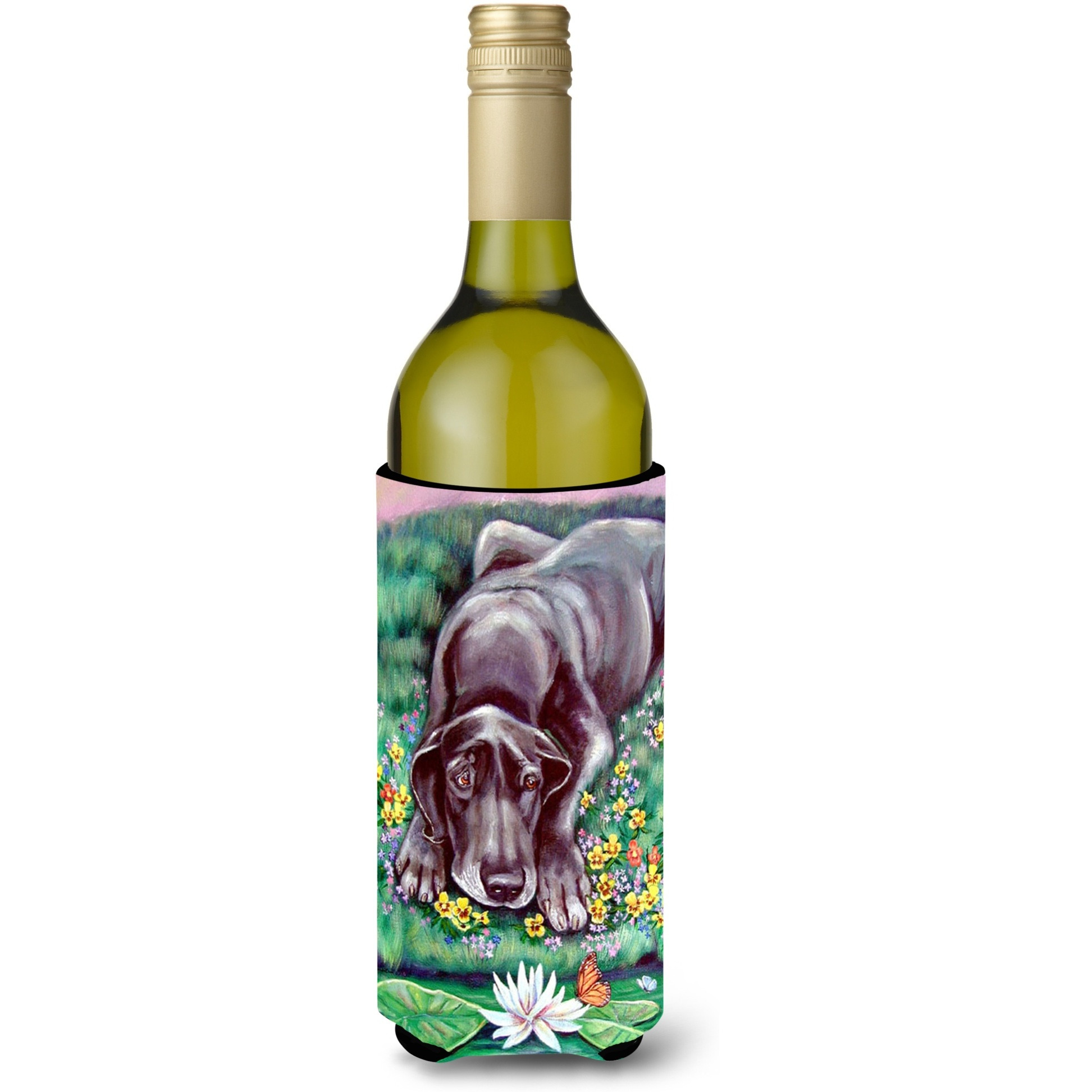 Blue Great Dane Wine Bottle Beverage Insulator Beverage Insulator Hugger