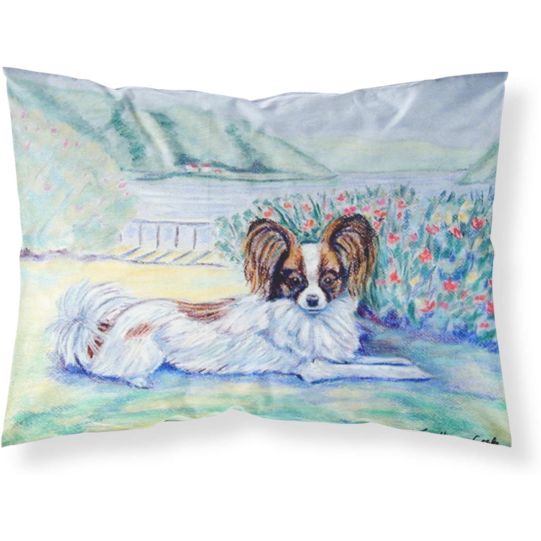 &quotCaroline's Treasures 7244PILLOWCASE Papillion Moisture Wicking Fabric Standard Pillowcase, Large, Multicolor"