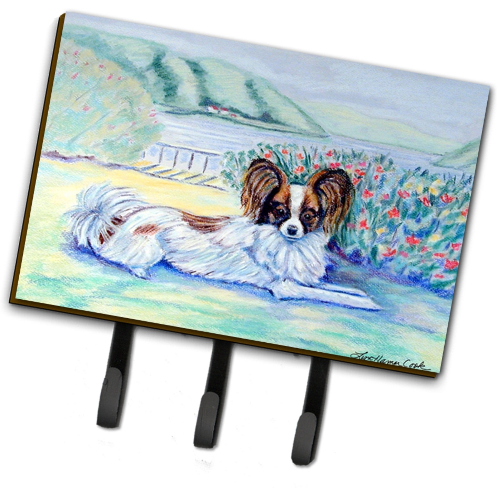 &quotCaroline's Treasures 7244TH68 Papillion Leash Holder or Key Hook, Large, Multicolor"