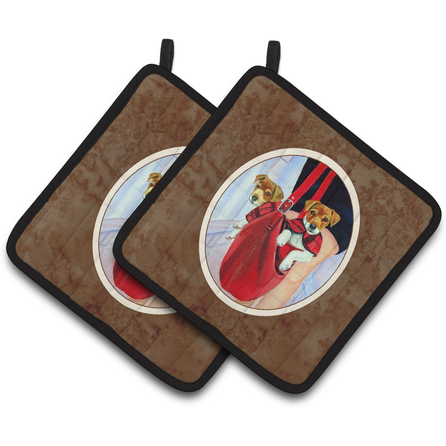 &quotCaroline's Treasures Jack Russell Terrier Pair of Pot Holders 7251PTHD, 7.5HX7.5W, Multicolor"