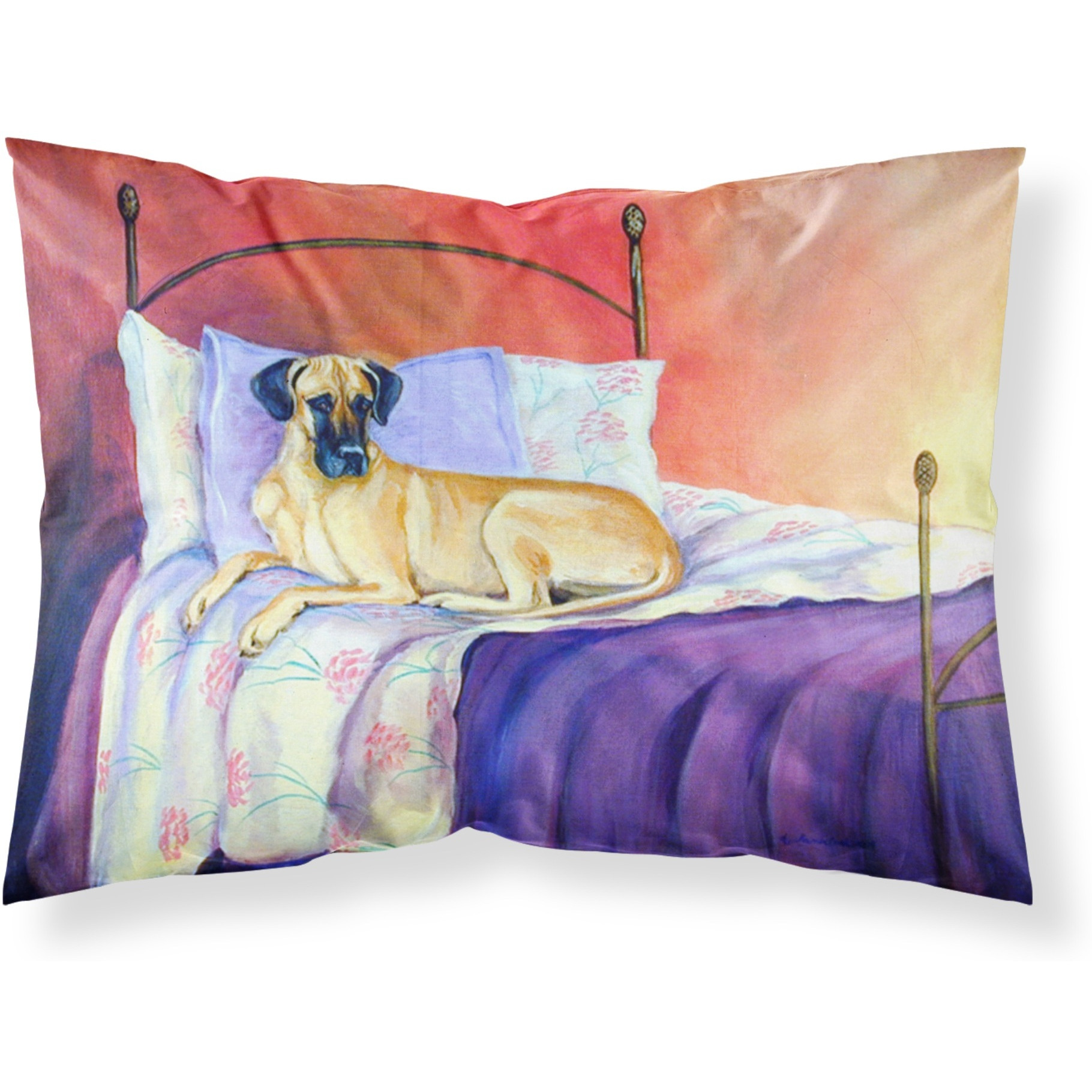 &quotCaroline's Treasures 7256PILLOWCASE Great Dane Moisture Wicking Fabric Standard Pillowcase, Large, Multicolor"