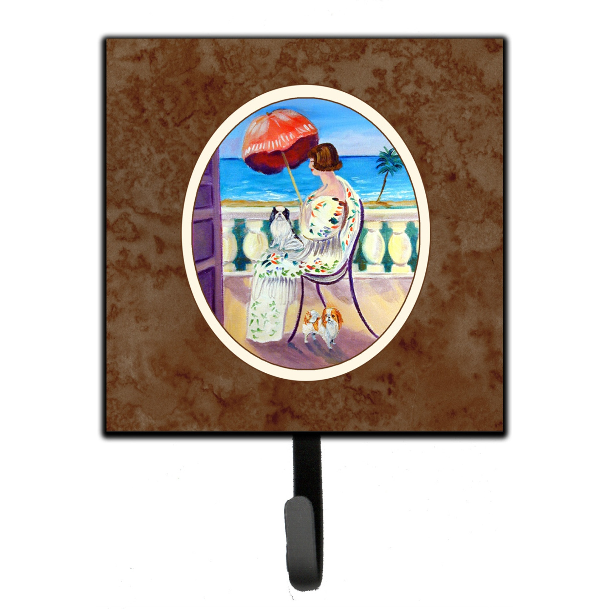 &quotCaroline's Treasures Lady with her Japanese Chin Leash or Key Holder 7260SH4, Small, Multicolor"