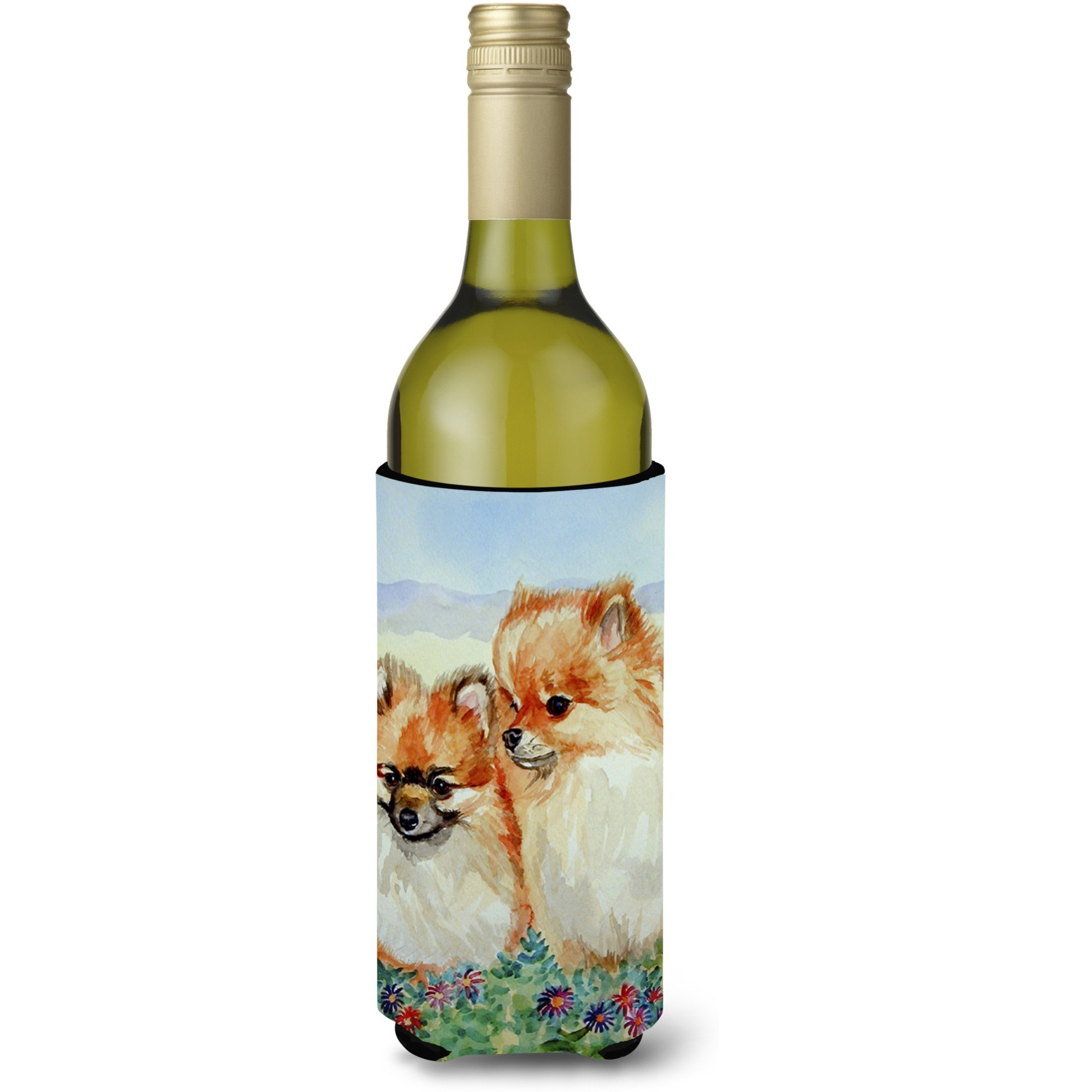 Pomeranian Wine Bottle Beverage Insulator Beverage Insulator Hugger 7262LITERK