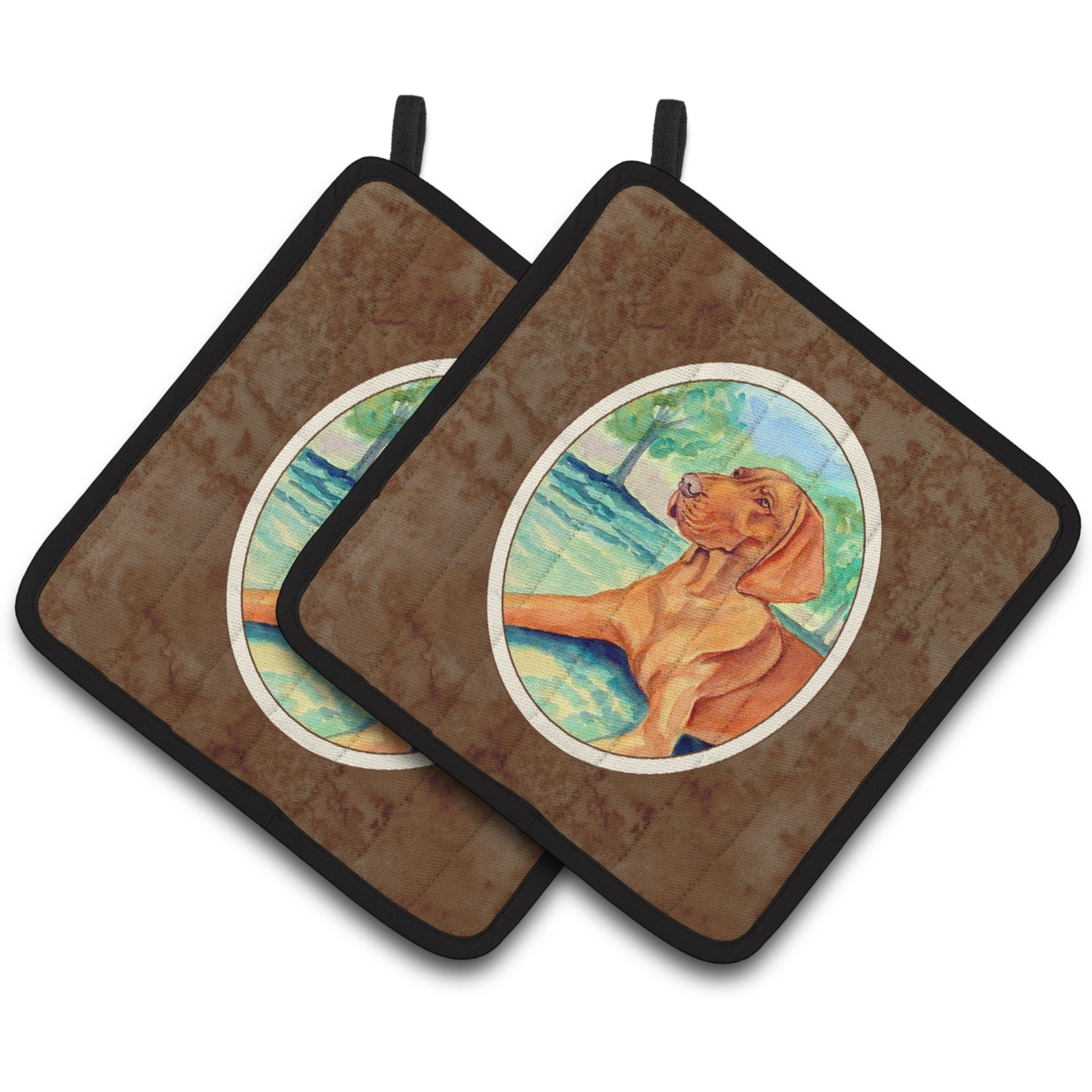 &quotCaroline's Treasures Vizsla Pair of Pot Holders 7264PTHD, 7.5HX7.5W, Multicolor"