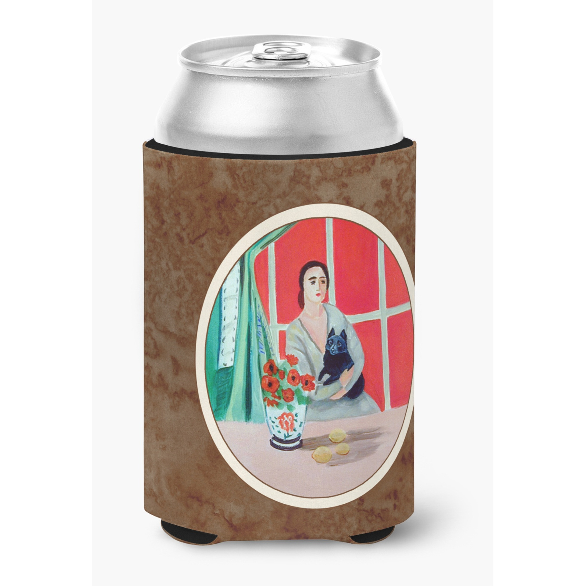 &quotCaroline's Treasures 7269CC Lady With Her Schipperke Can Or Bottle Hugger, Multicolor"