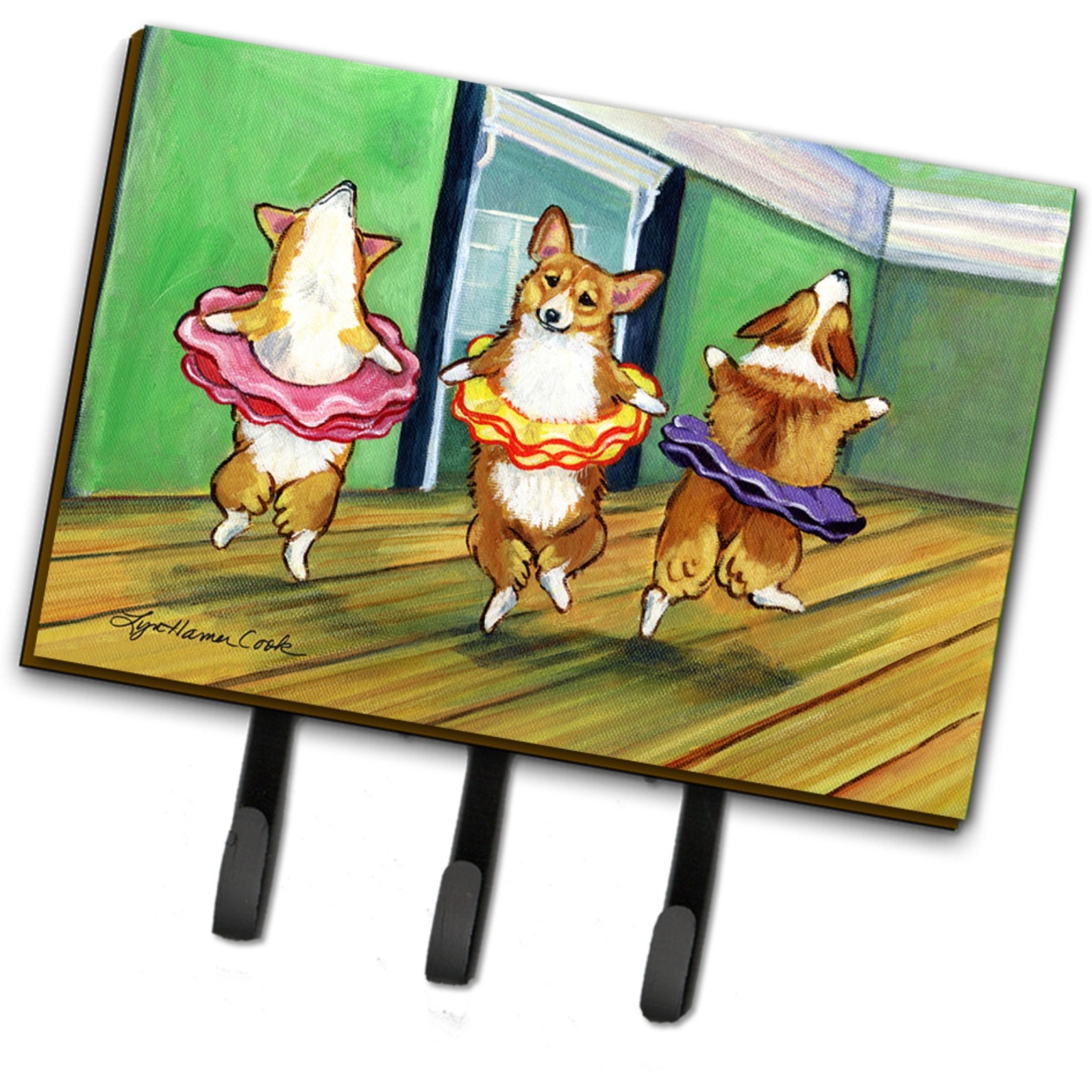 &quotCaroline's Treasures 7276TH68 Little Ballerina Corgi Leash Holder or Key Hook, Large, Multicolor"