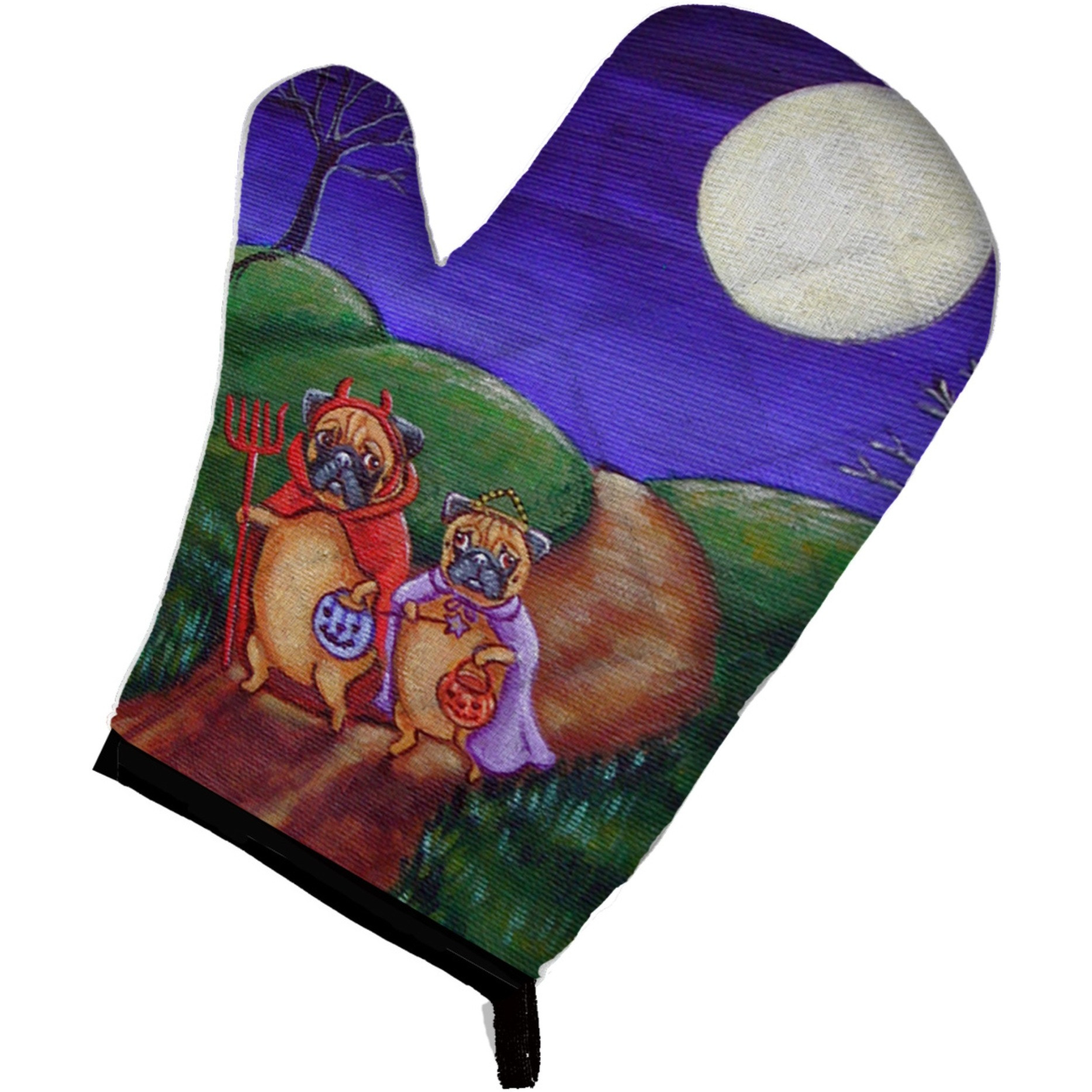 &quotCaroline's Treasures 7281OVMT Trick or Treat Halloween Pug Oven Mitt, 12"" by 8.5"", Multicolor"