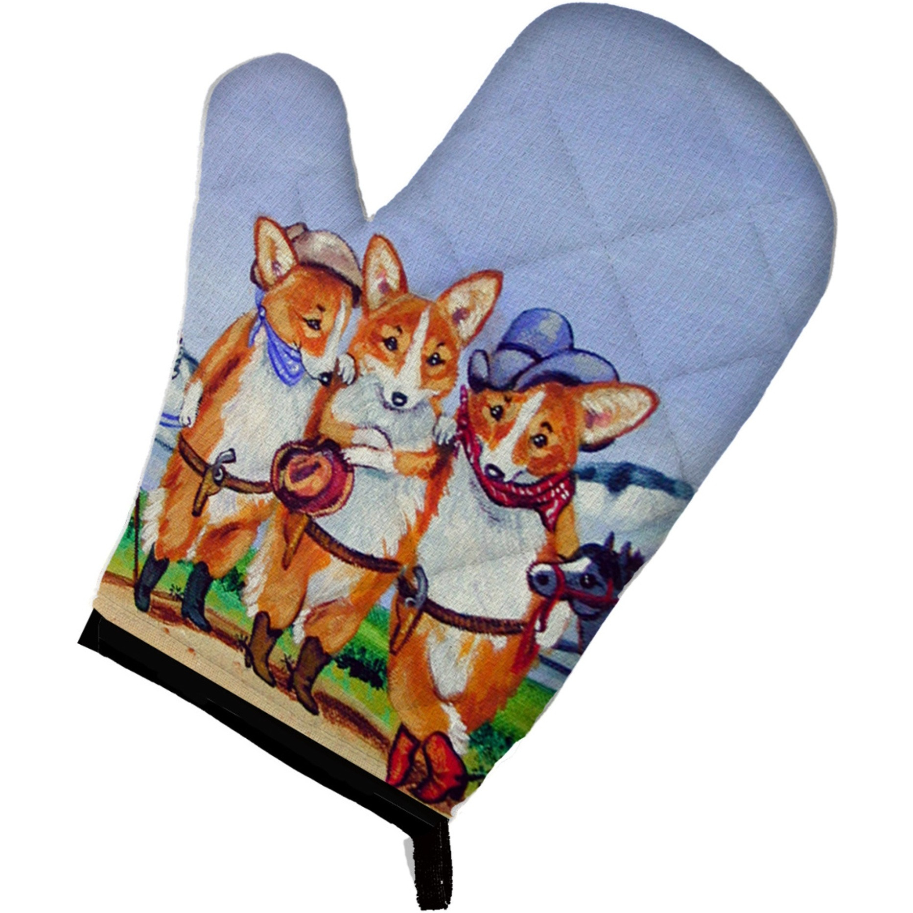 &quotCaroline's Treasures 7283OVMT Cowboy Corgi Oven Mitt, 12"" by 8.5"", Multicolor"
