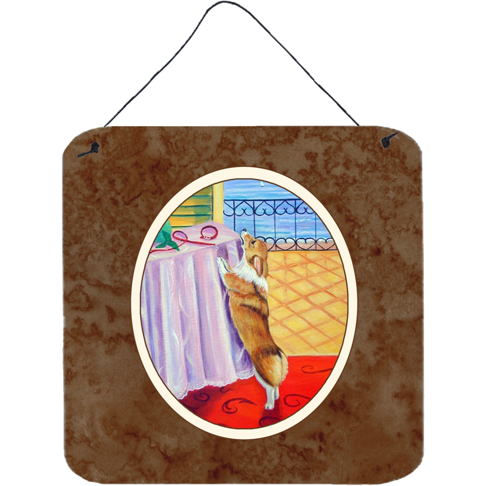 &quotCaroline's Treasures Corgi Wall or Door Hanging Prints 7285DS66, 6HX6W, Multicolor"
