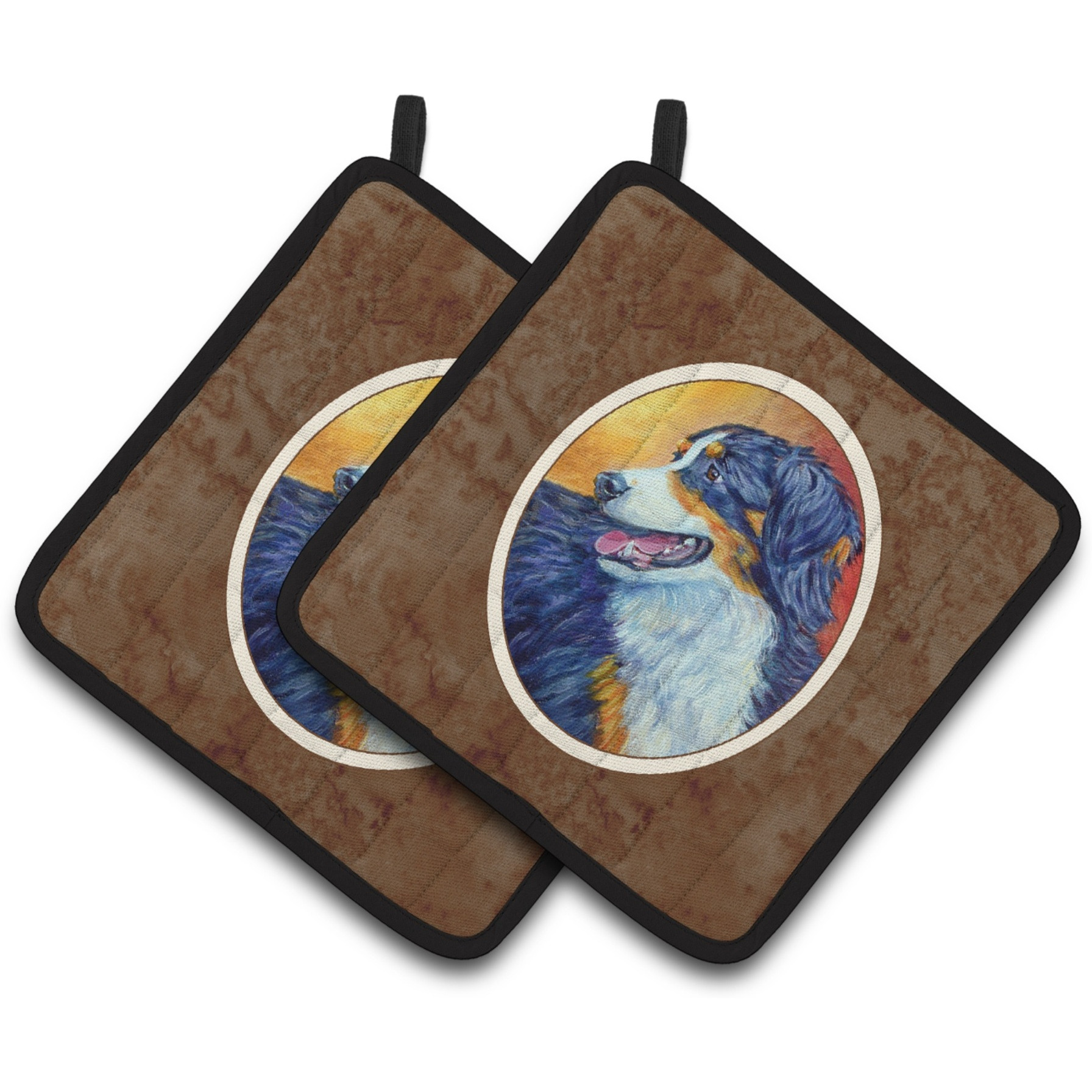 &quotCaroline's Treasures Australian Shepherd Pair of Pot Holders 7288PTHD, 7.5HX7.5W, Multicolor"
