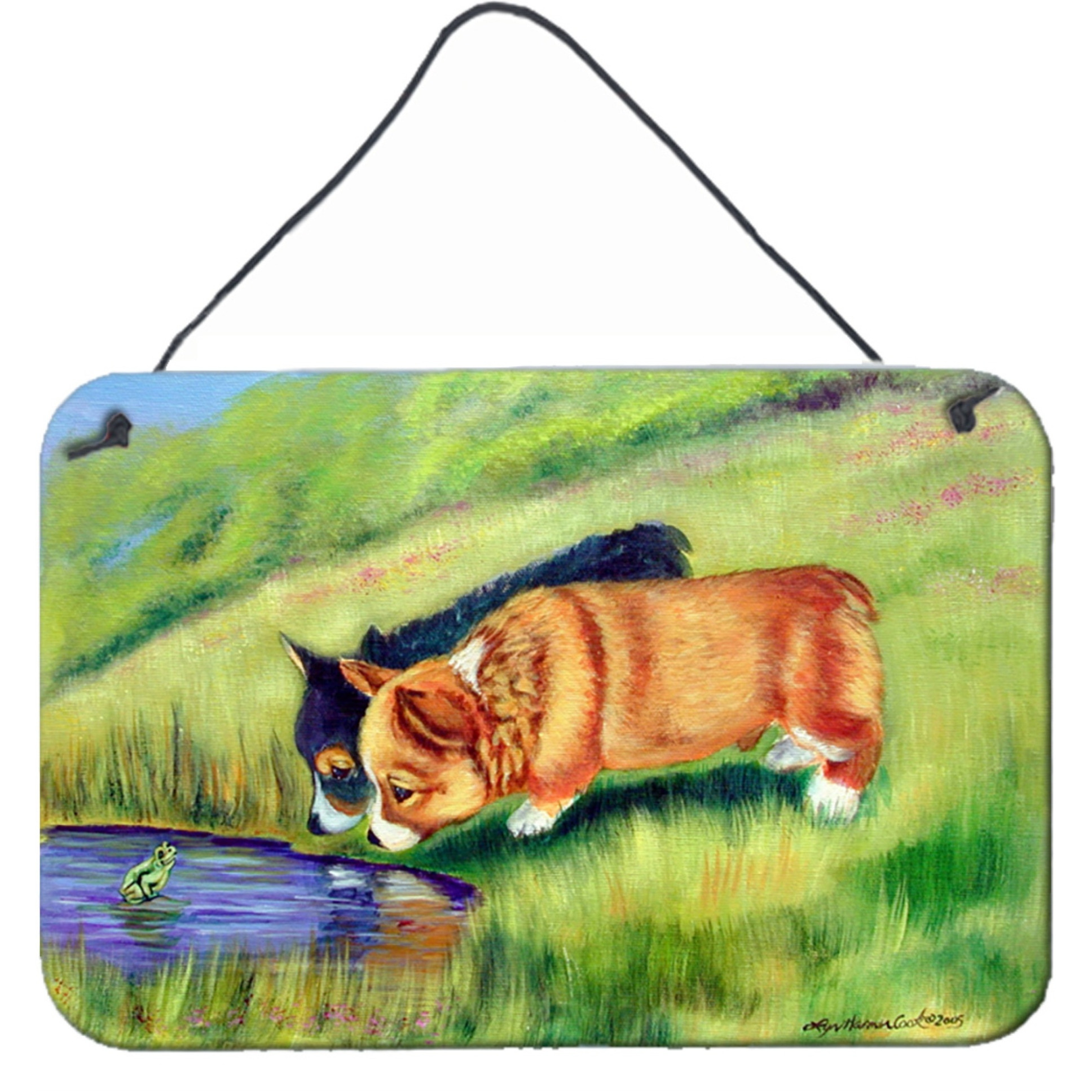 &quotCaroline's Treasures 7292DS812 Corgi Aluminum Metal Wall or Door Hanging Prints, 8 x 12"""